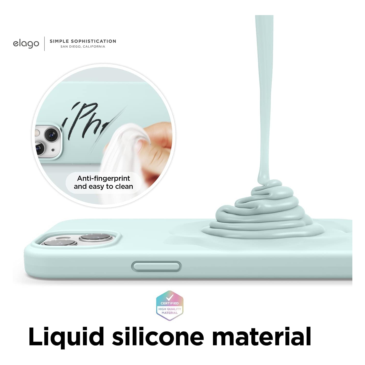 elago Compatible with iPhone 13 Case, Liquid Silicone Case, Full Body Screen Camera Protective Cover, Shockproof, Slim Phone Case, Anti-Scratch Soft