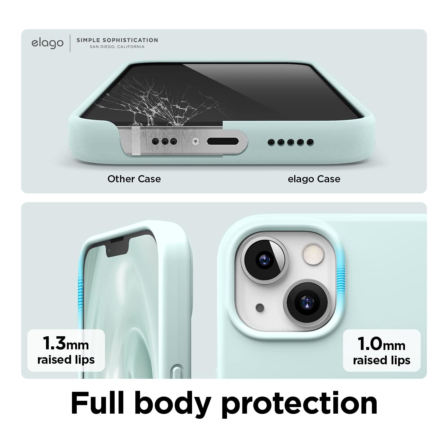 elago Compatible with iPhone 13 Case, Liquid Silicone Case, Full Body Screen Camera Protective Cover, Shockproof, Slim Phone Case, Anti-Scratch Soft
