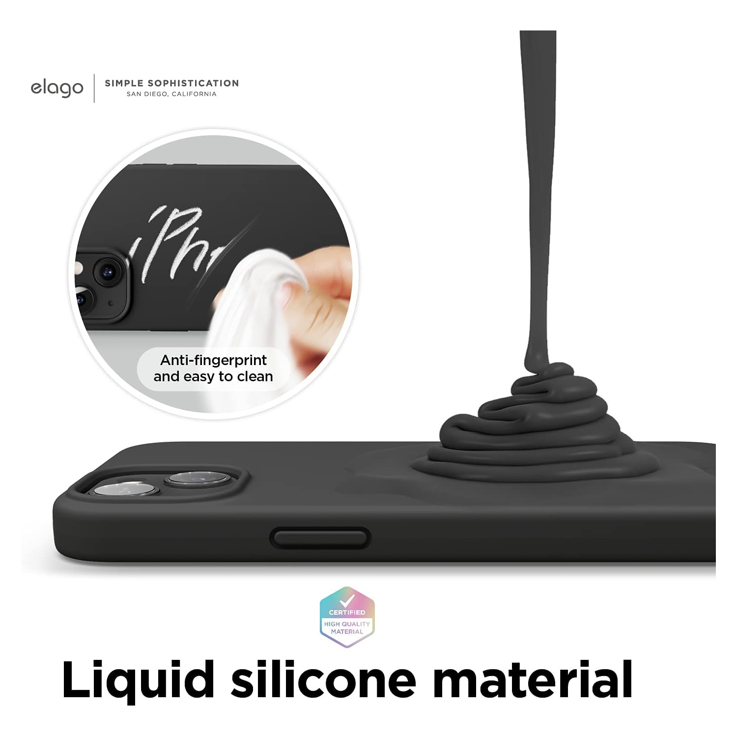 elago Compatible with iPhone 13 Case, Liquid Silicone Case, Full Body Screen Camera Protective Cover, Shockproof, Slim Phone Case, Anti-Scratch Soft