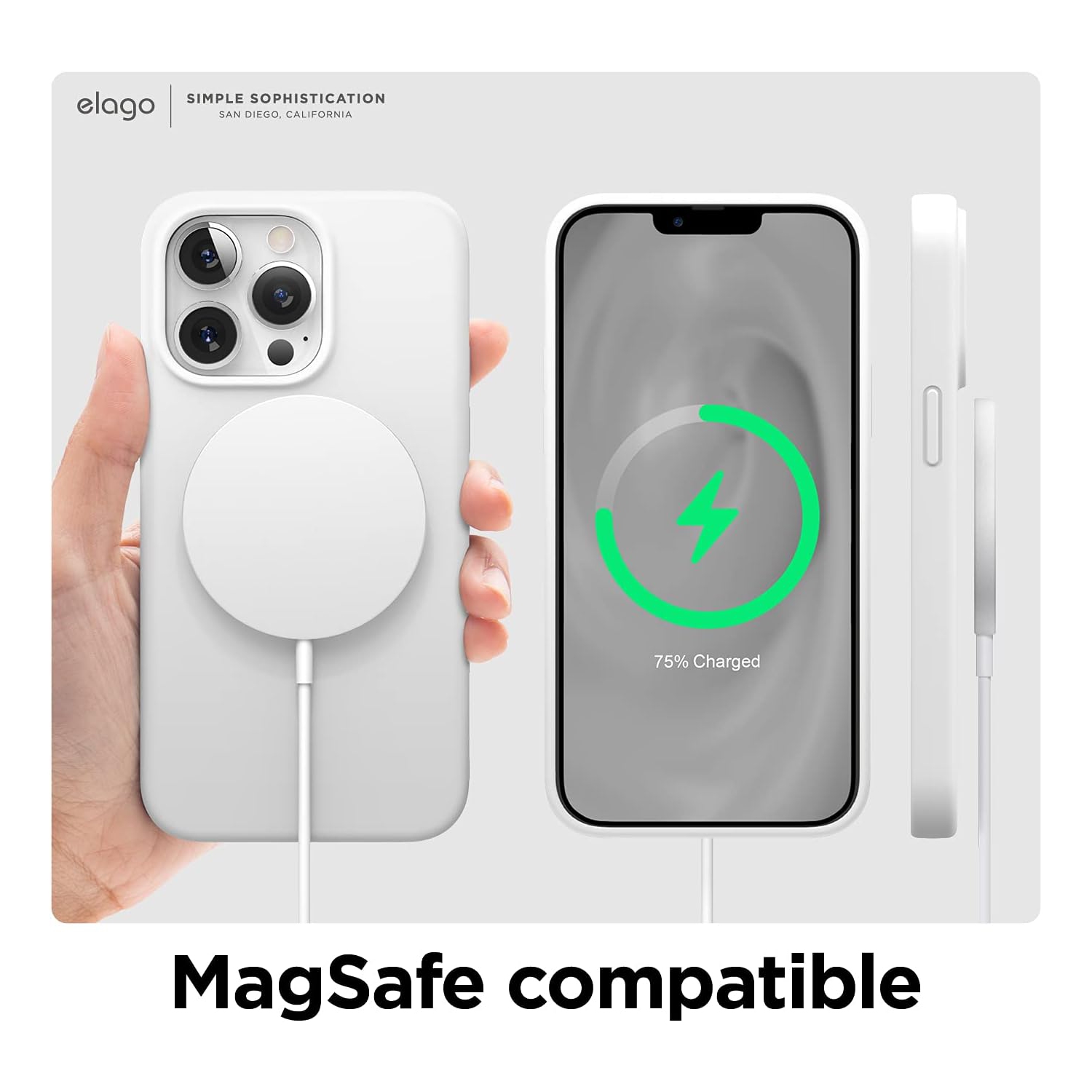 elago Compatible with iPhone 13 Pro Case, Liquid Silicone Case, Full Body Screen Camera Protective Cover, Shockproof, Slim Case, Anti-Scratch Soft