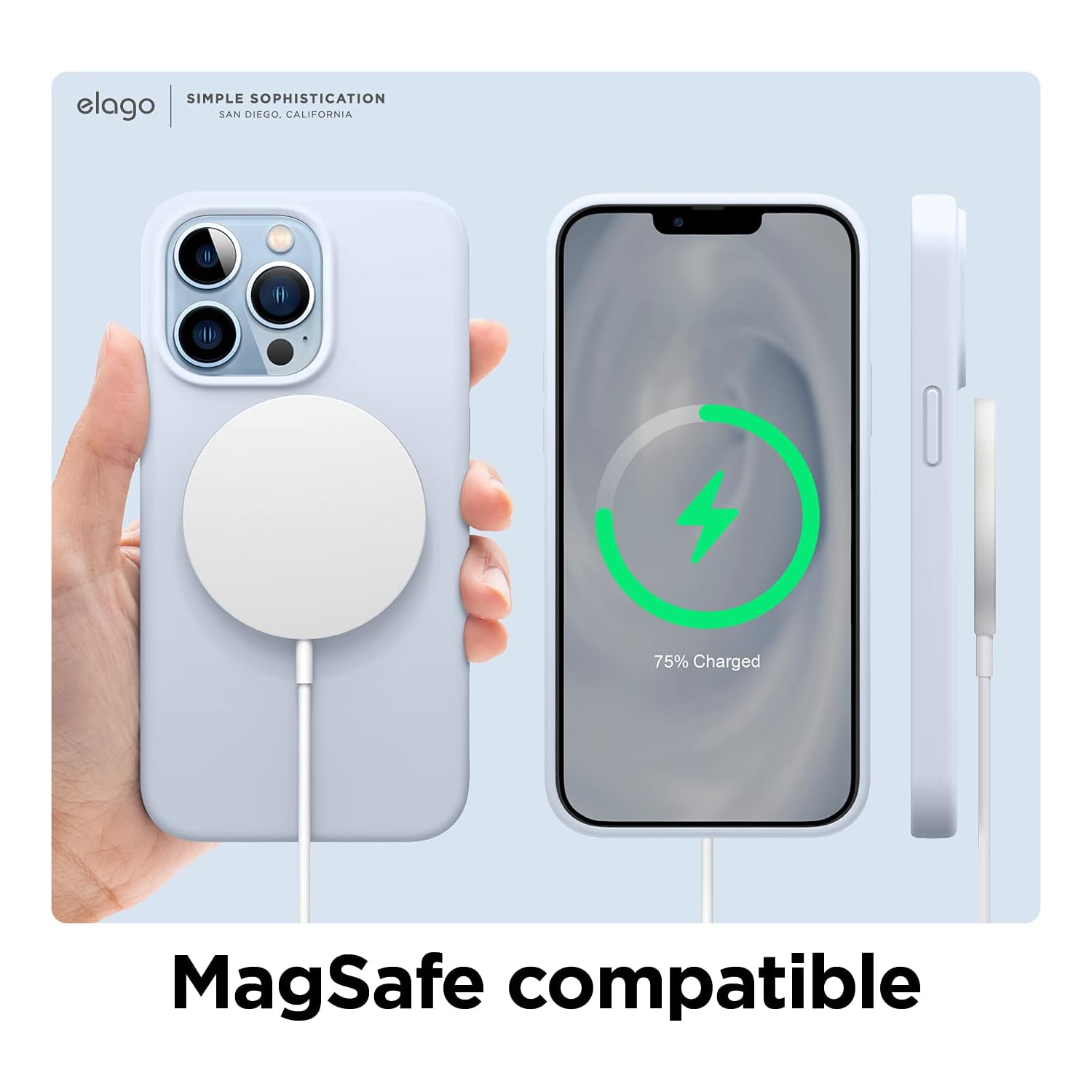 elago Compatible with iPhone 13 Pro Case, Liquid Silicone Case, Full Body Screen Camera Cover, Shockproof, Slim Case, Anti-Scratch Soft Microfiber