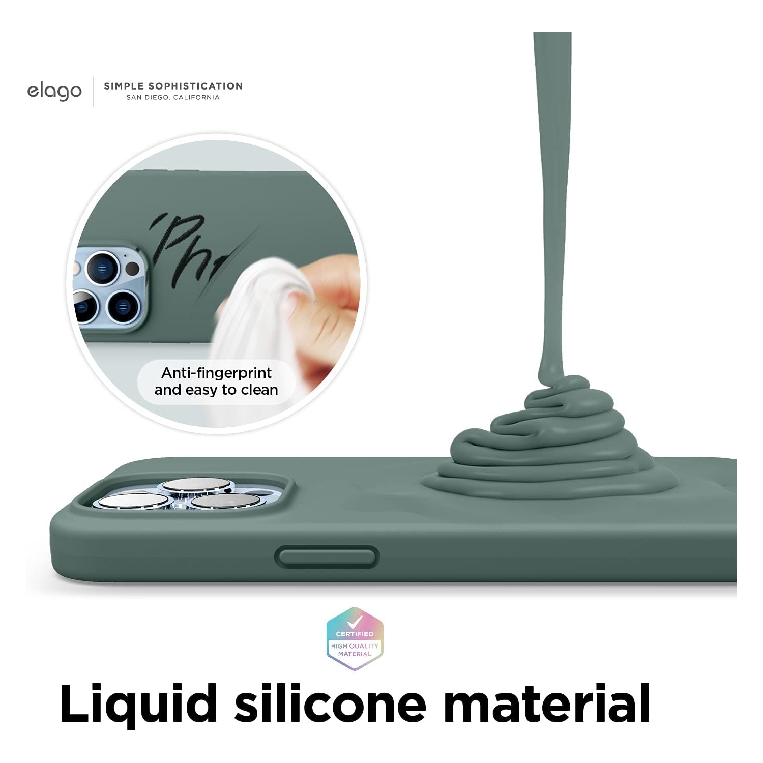 elago Compatible with iPhone 13 Pro Max Case, Liquid Silicone, Full Body Screen Camera Protective Cover, Shockproof, Anti-Scratch Soft Microfiber