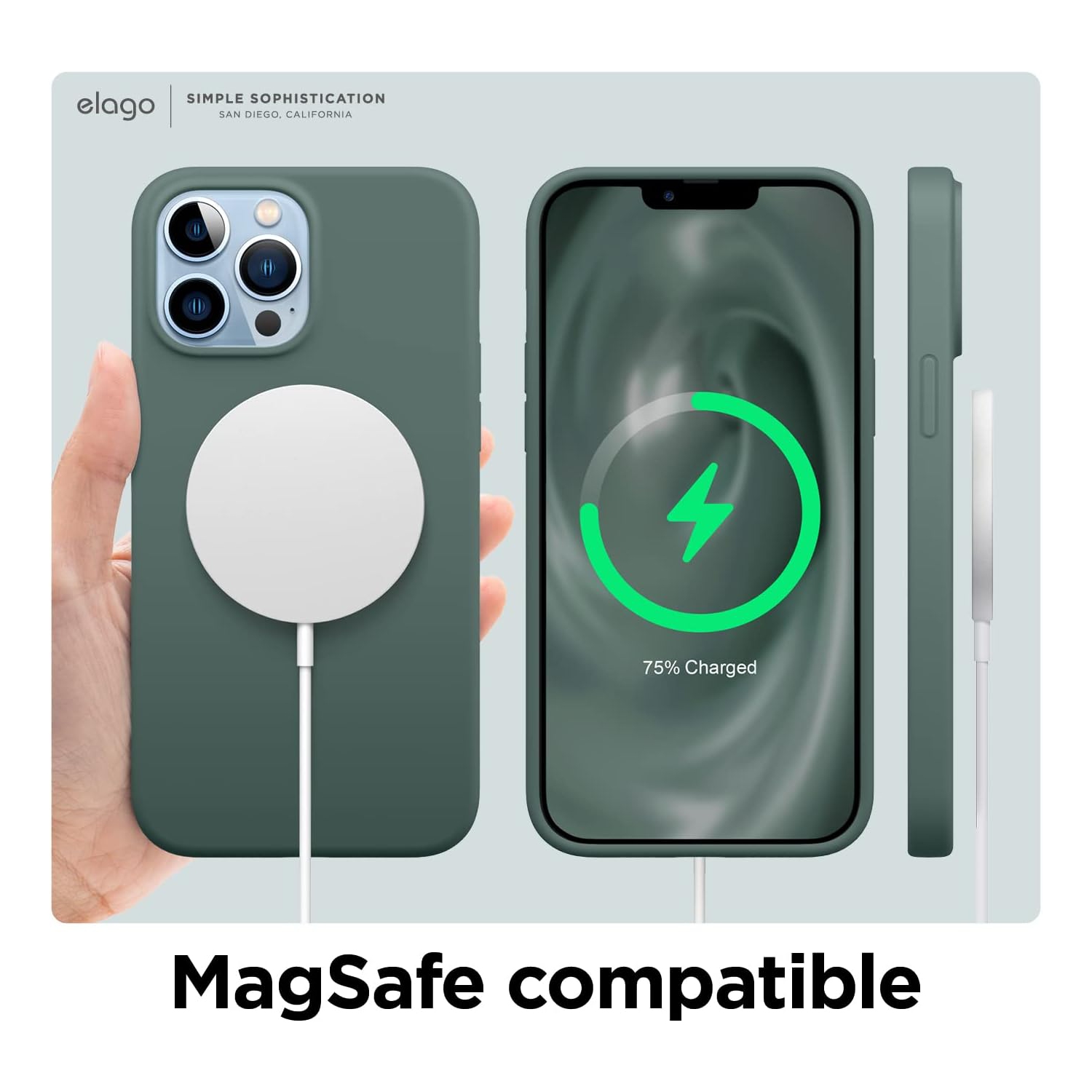 elago Compatible with iPhone 13 Pro Max Case, Liquid Silicone, Full Body Screen Camera Protective Cover, Shockproof, Anti-Scratch Soft Microfiber