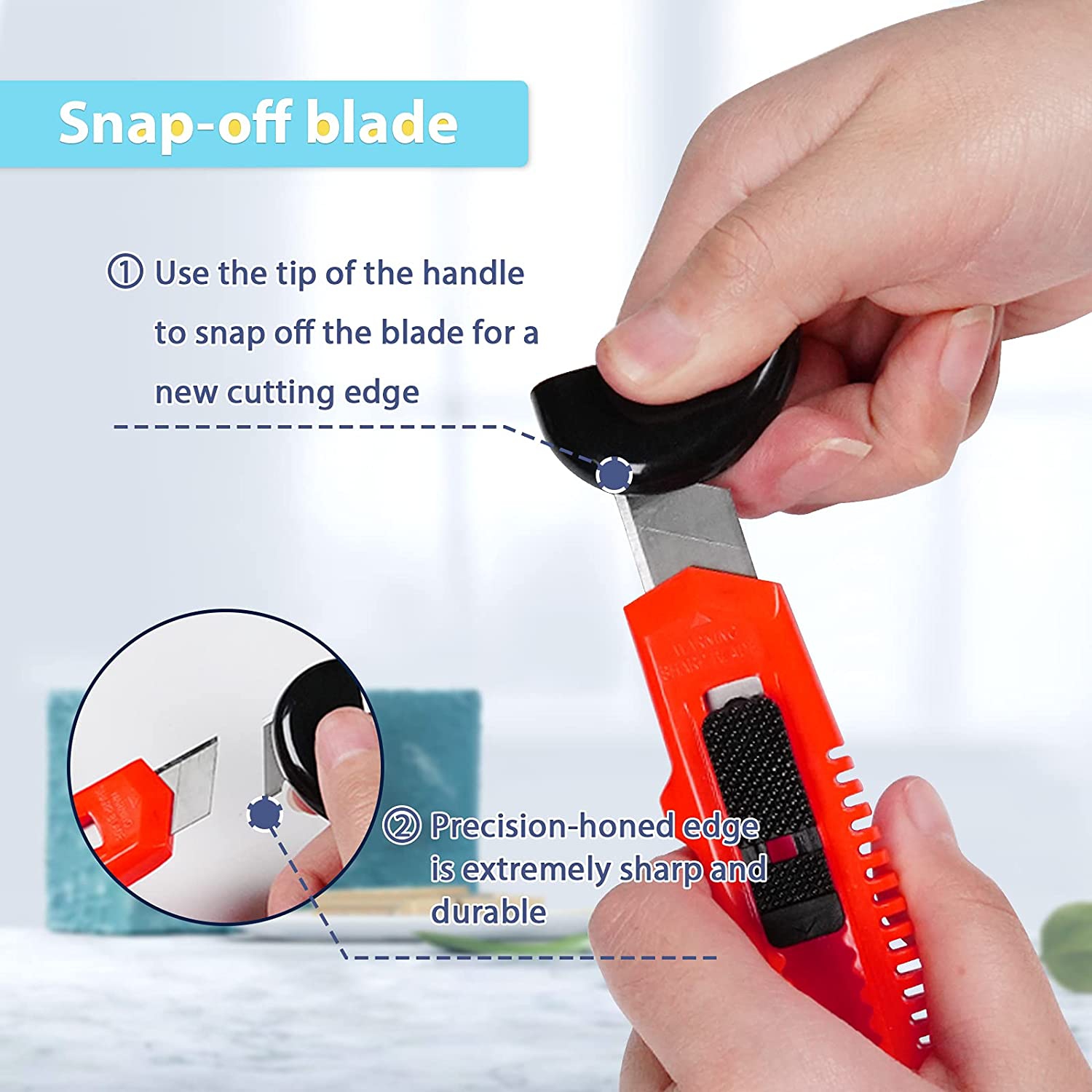 ISTAR 18mm Snap-Off Knife Retractable Utility Knife Box Cutter Knife for Cutting Paper, Carpet, Cardboard