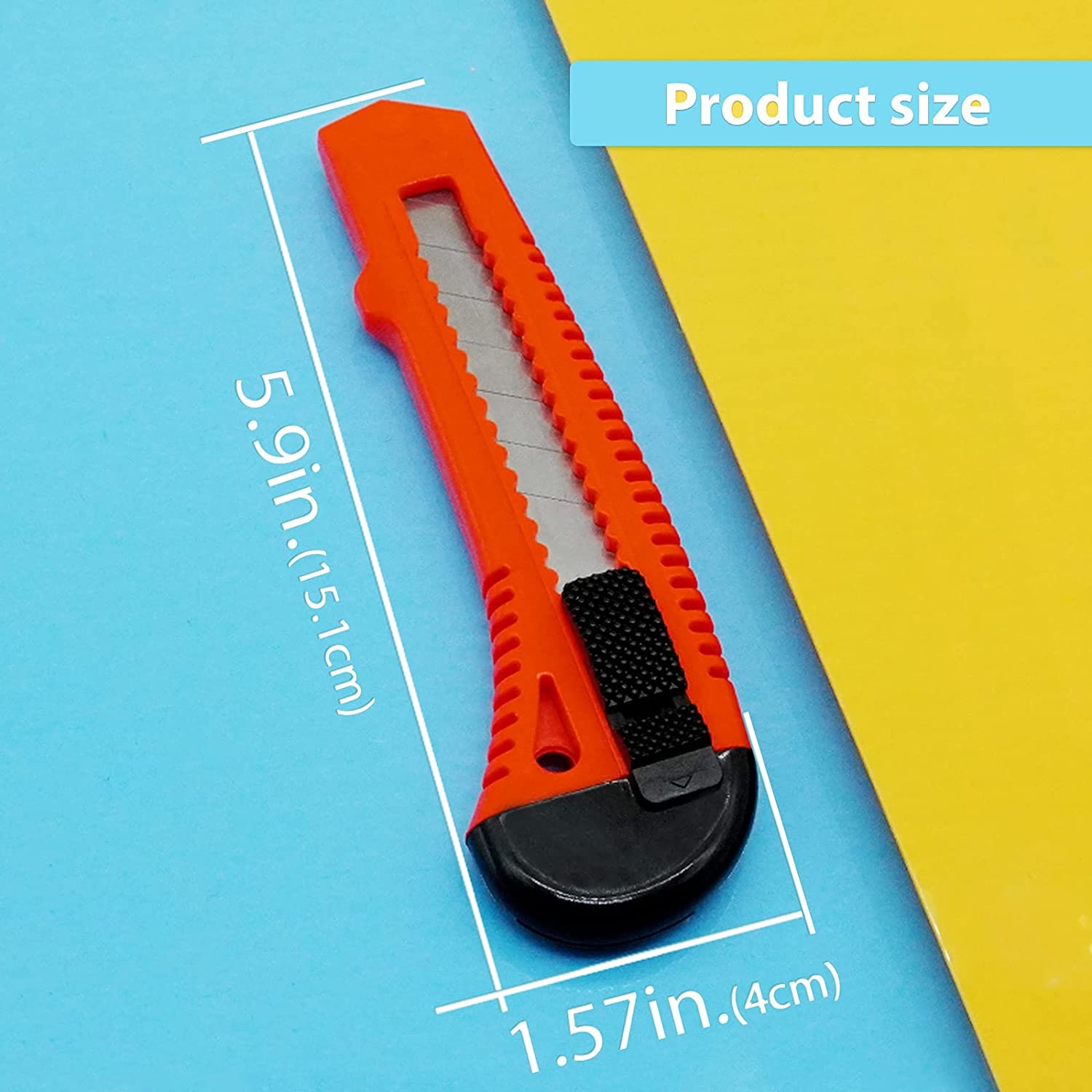 ISTAR 18mm Snap-Off Knife Retractable Utility Knife Box Cutter Knife for Cutting Paper, Carpet, Cardboard