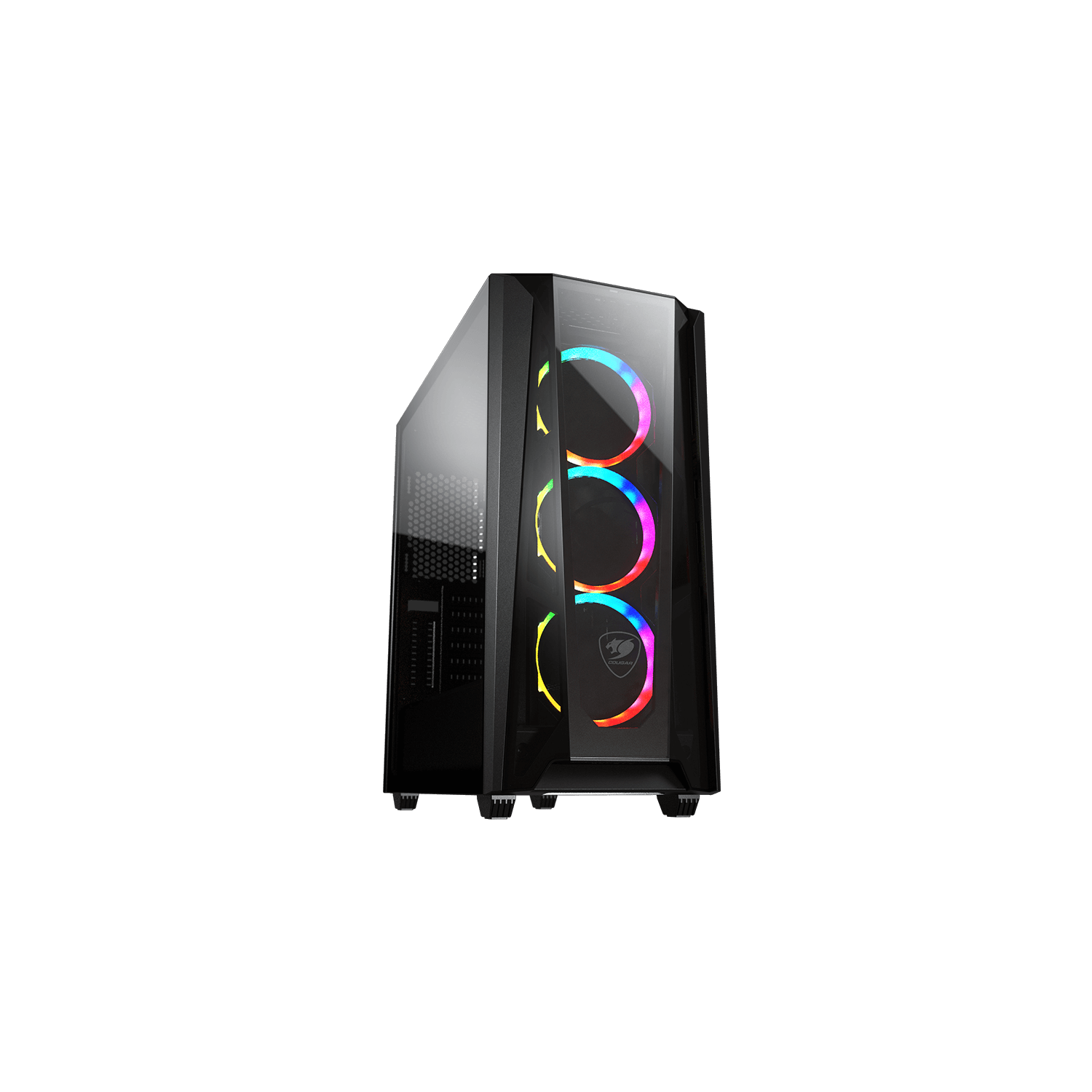 Cougar MX660-T RGB Mid Tower ATX Computer Case, Tempered Glass Side Panel, 3x 120mm ARGB VK120 Fans Pre-Installed, Black