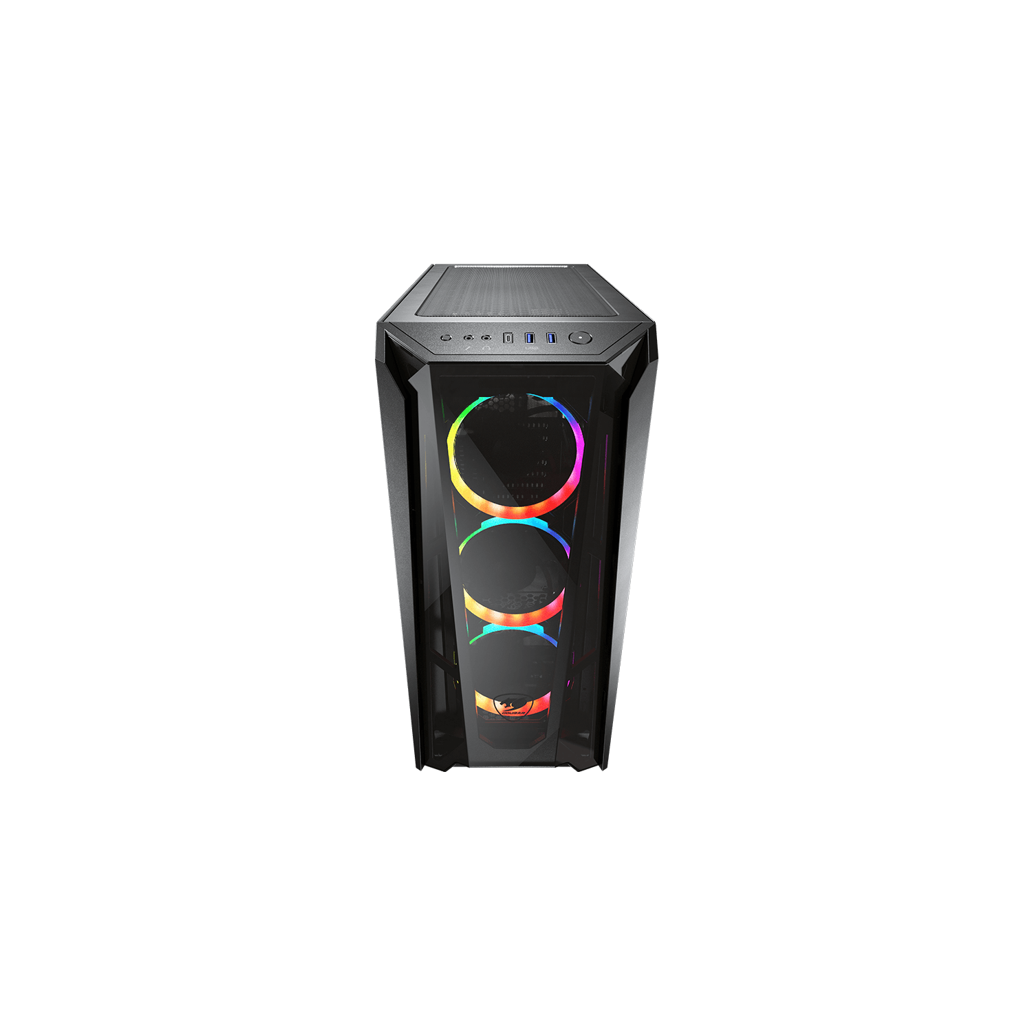 Cougar MX660-T RGB Mid Tower ATX Computer Case, Tempered Glass Side Panel, 3x 120mm ARGB VK120 Fans Pre-Installed, Black
