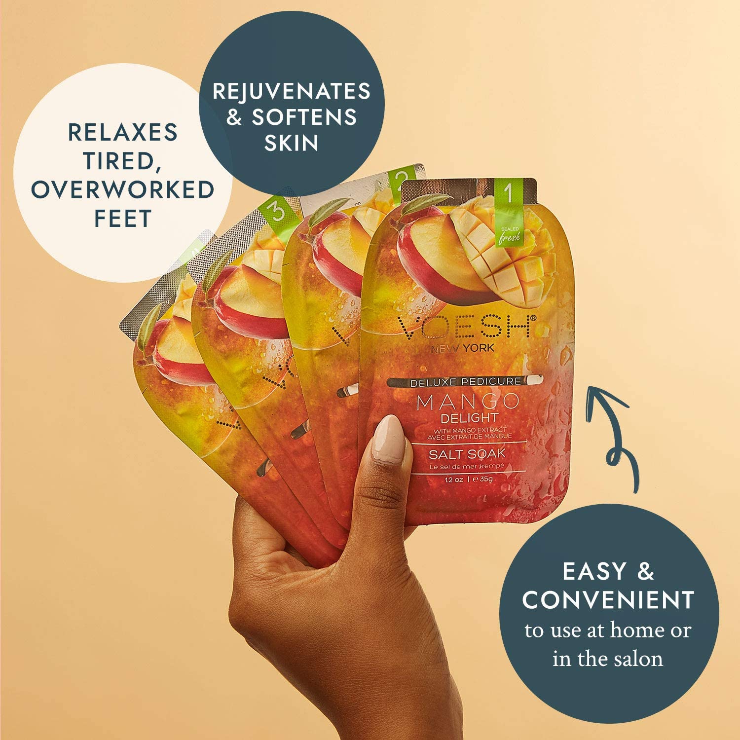 VOESH Pedi In A Box Deluxe 4 Step Set - Mango Delight