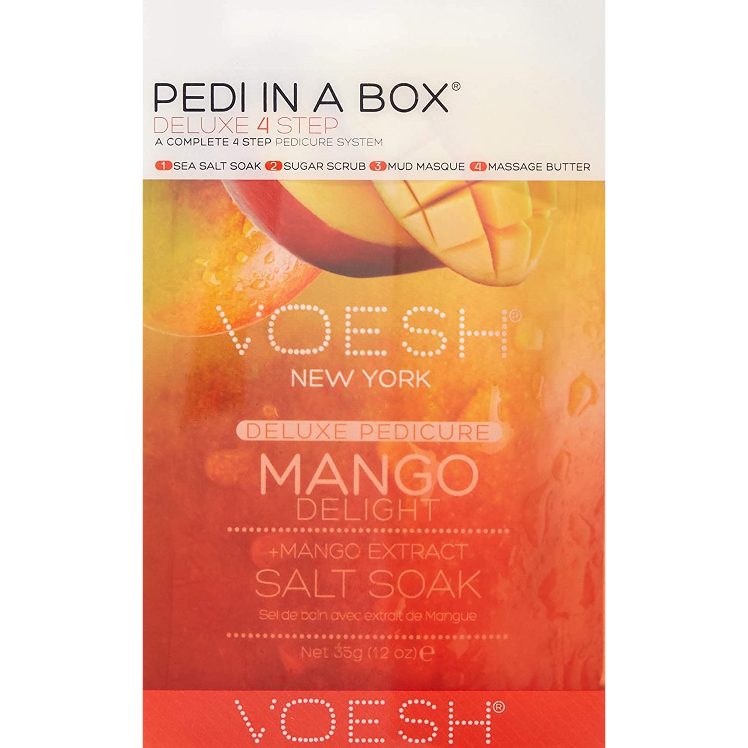 VOESH Pedi In A Box Deluxe 4 Step Set - Mango Delight