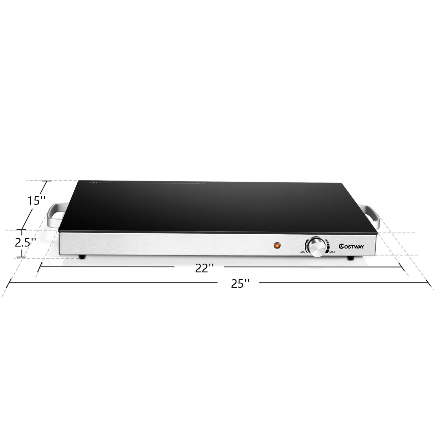 Costway 22"x 14" Electric Warming Tray Hot Plate Dish Warmer w/ Adjustable Temperature