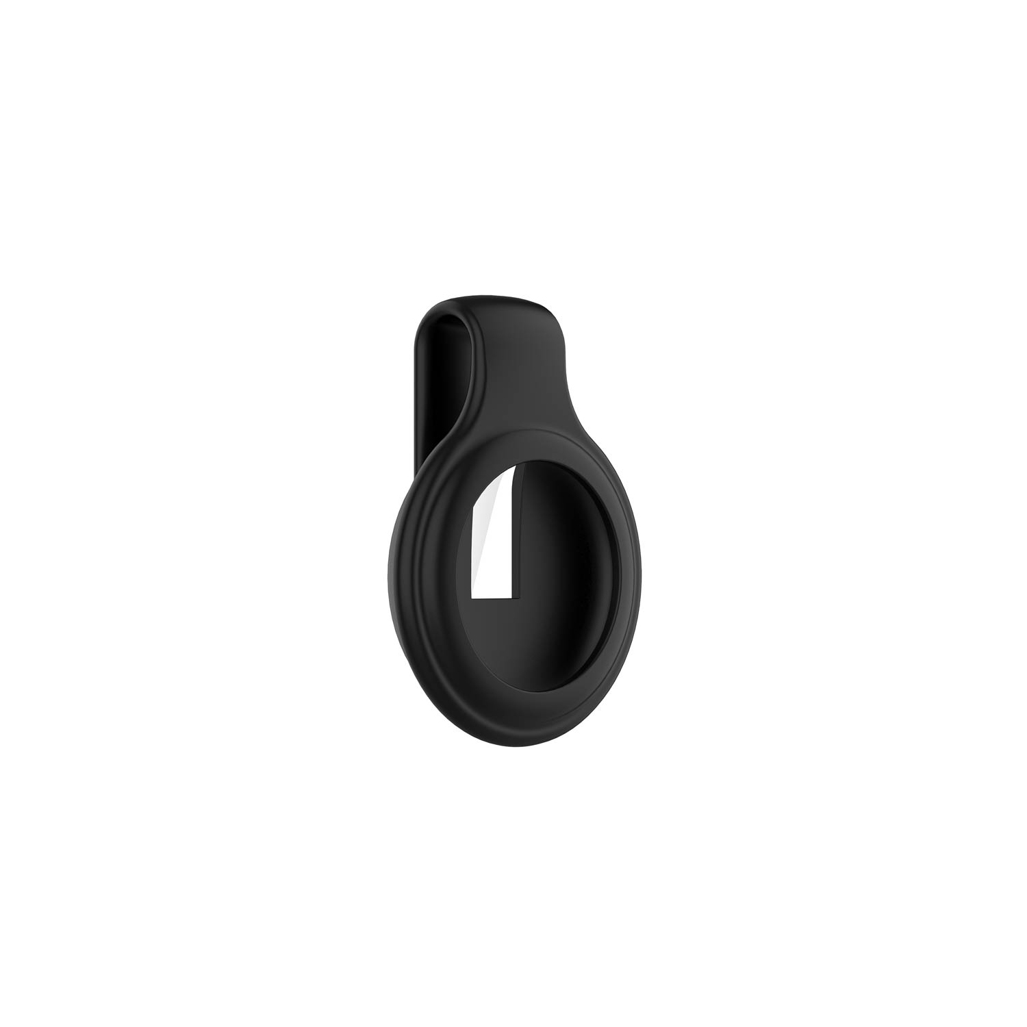 StrapsCo Étui de protection en caoutchouc de silicone avec une pince pour Apple AirTag - Noir