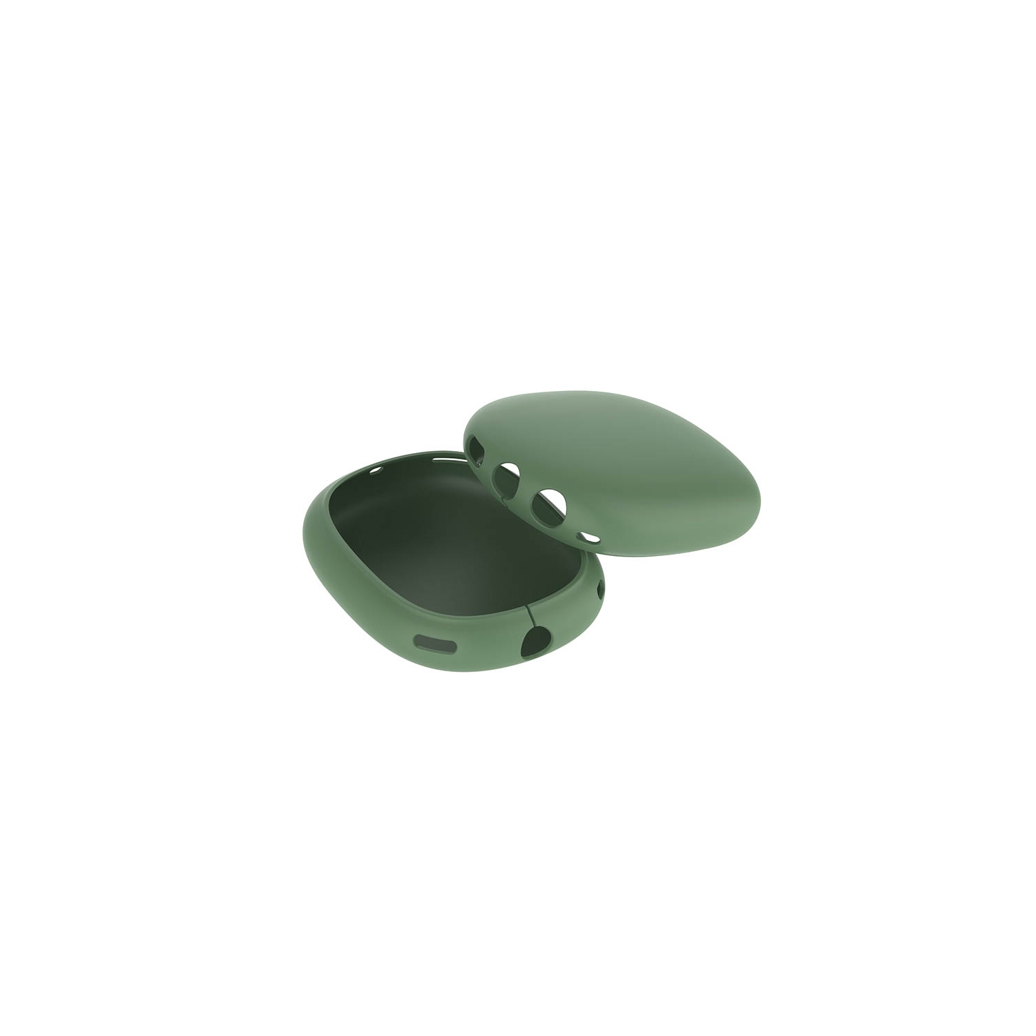 StrapsCo Housses d’écouteurs en caoutchouc de silicone lisse pour Apple AirPods Max - Vert Militaire