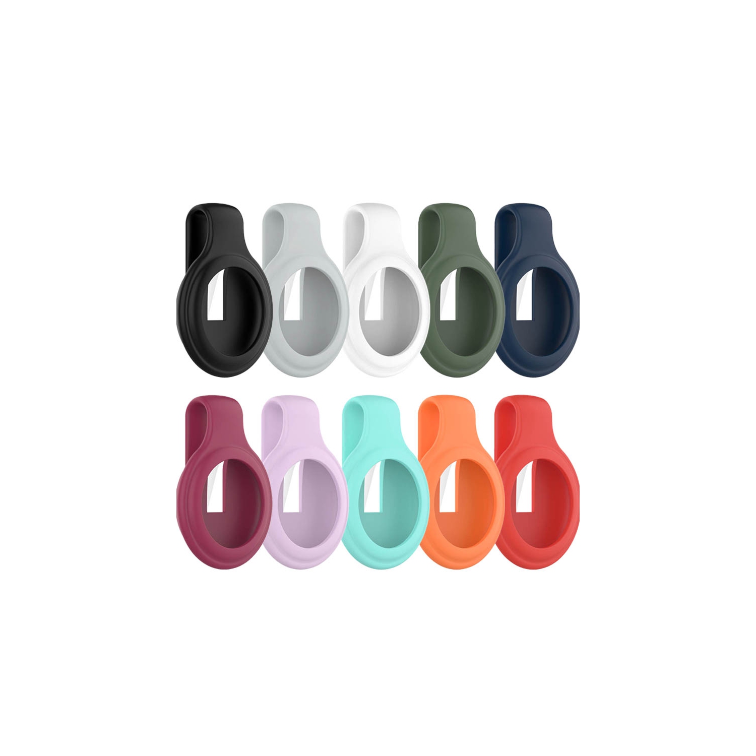 StrapsCo Étui de protection en caoutchouc de silicone avec une pince pour Apple AirTag - Turquoise Pâle