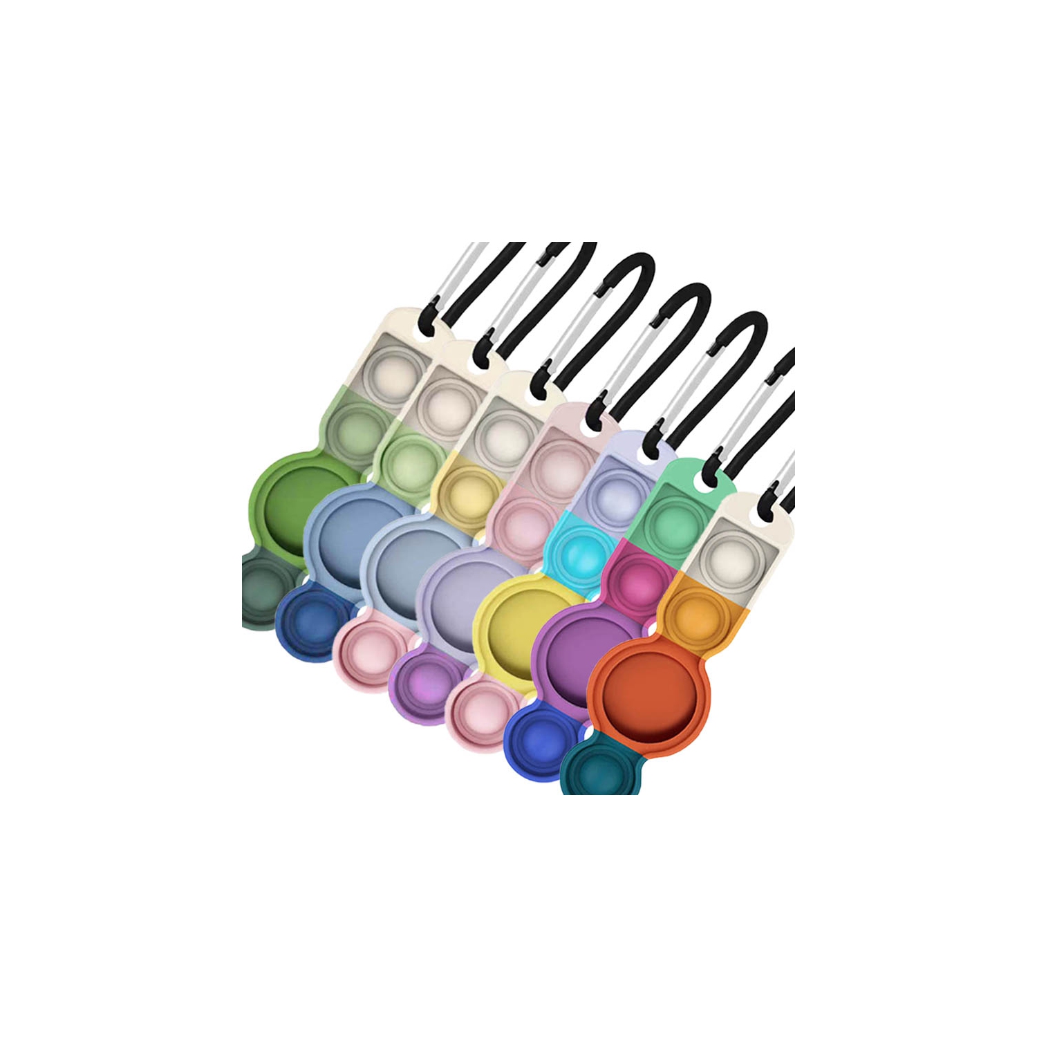 StrapsCo Étui de protection en caoutchouc multi-couleur pour Apple AirTag - Geyser