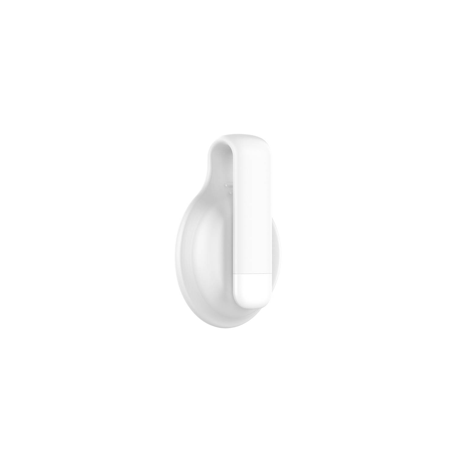 StrapsCo Étui de protection en caoutchouc de silicone avec une pince pour Apple AirTag - Blanc