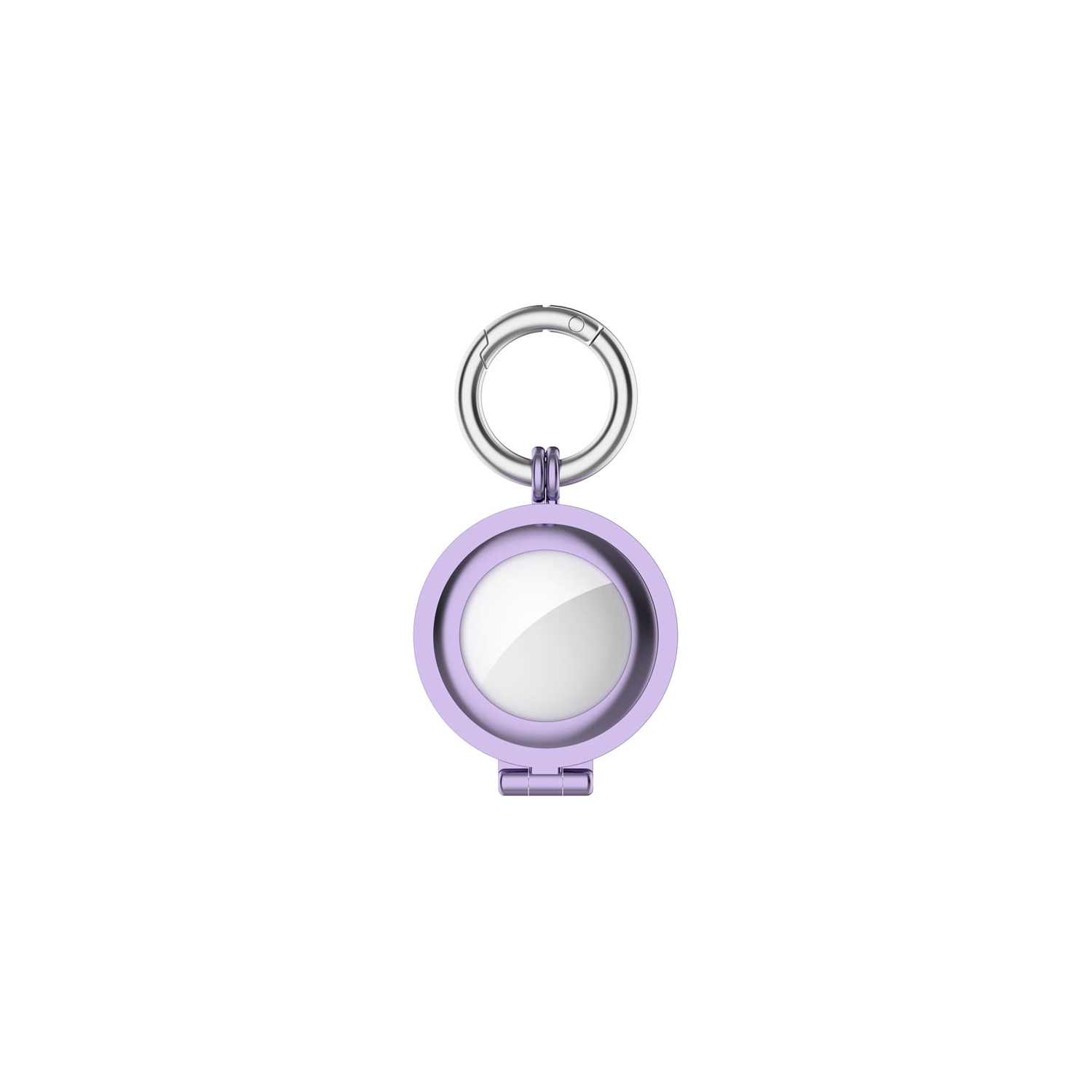 StrapsCo Étui de protection et porte-clef en acier inoxydable pour Apple AirTag - Violet