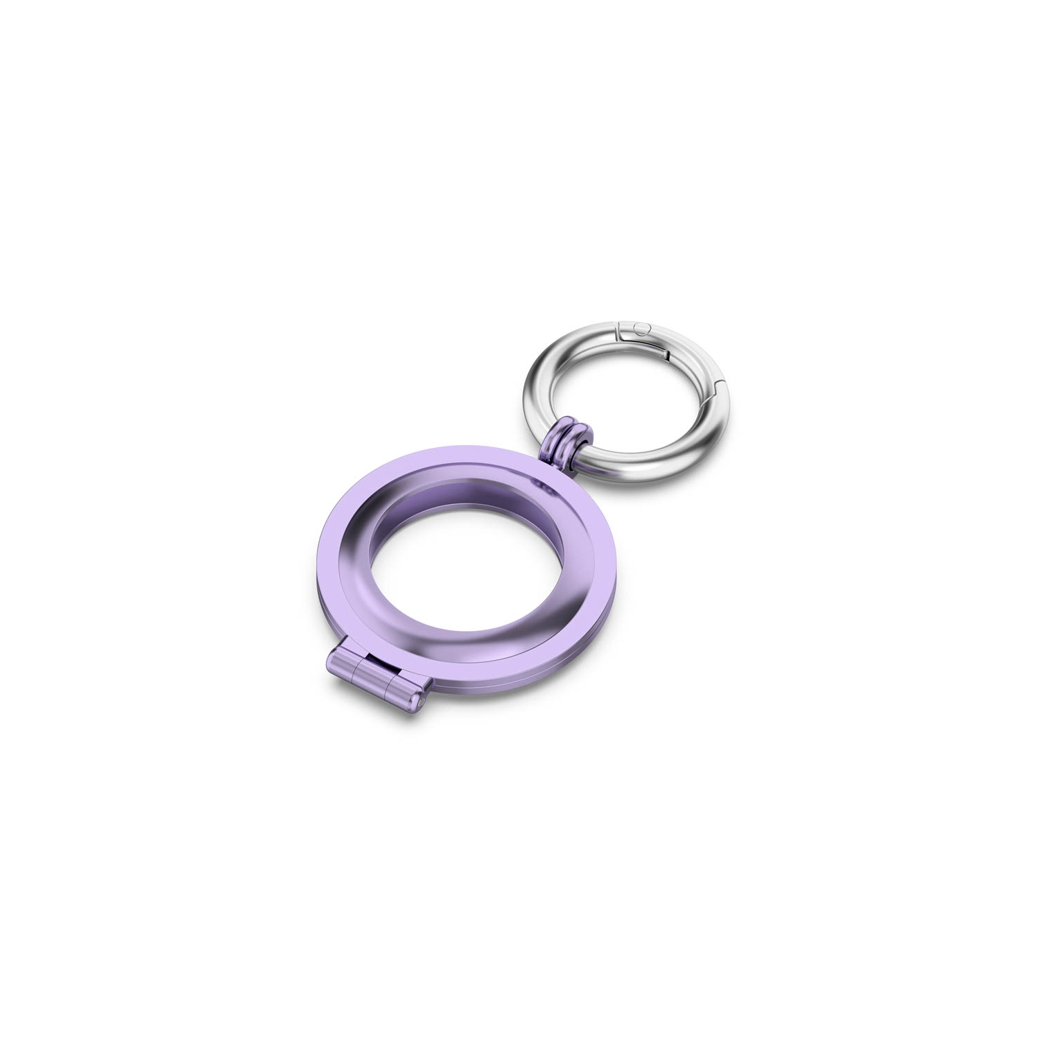 StrapsCo Étui de protection et porte-clef en acier inoxydable pour Apple AirTag - Violet