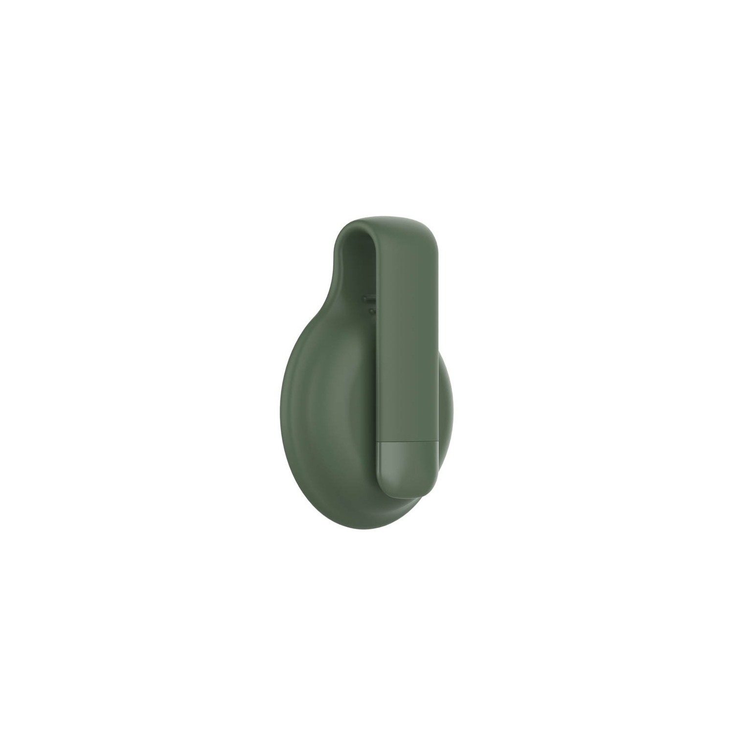 StrapsCo Étui de protection en caoutchouc de silicone avec une pince pour Apple AirTag - Vert Militaire