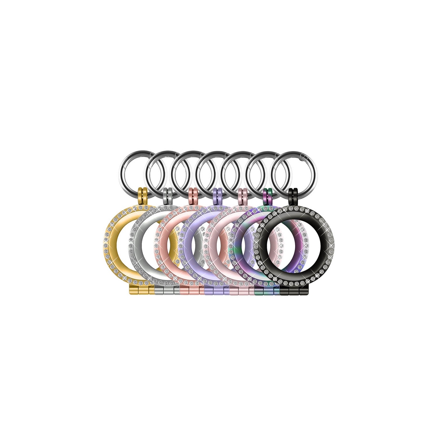 StrapsCo Étui de protection en acier inoxydable avec des bijoux pour Apple AirTag - Or Rosé