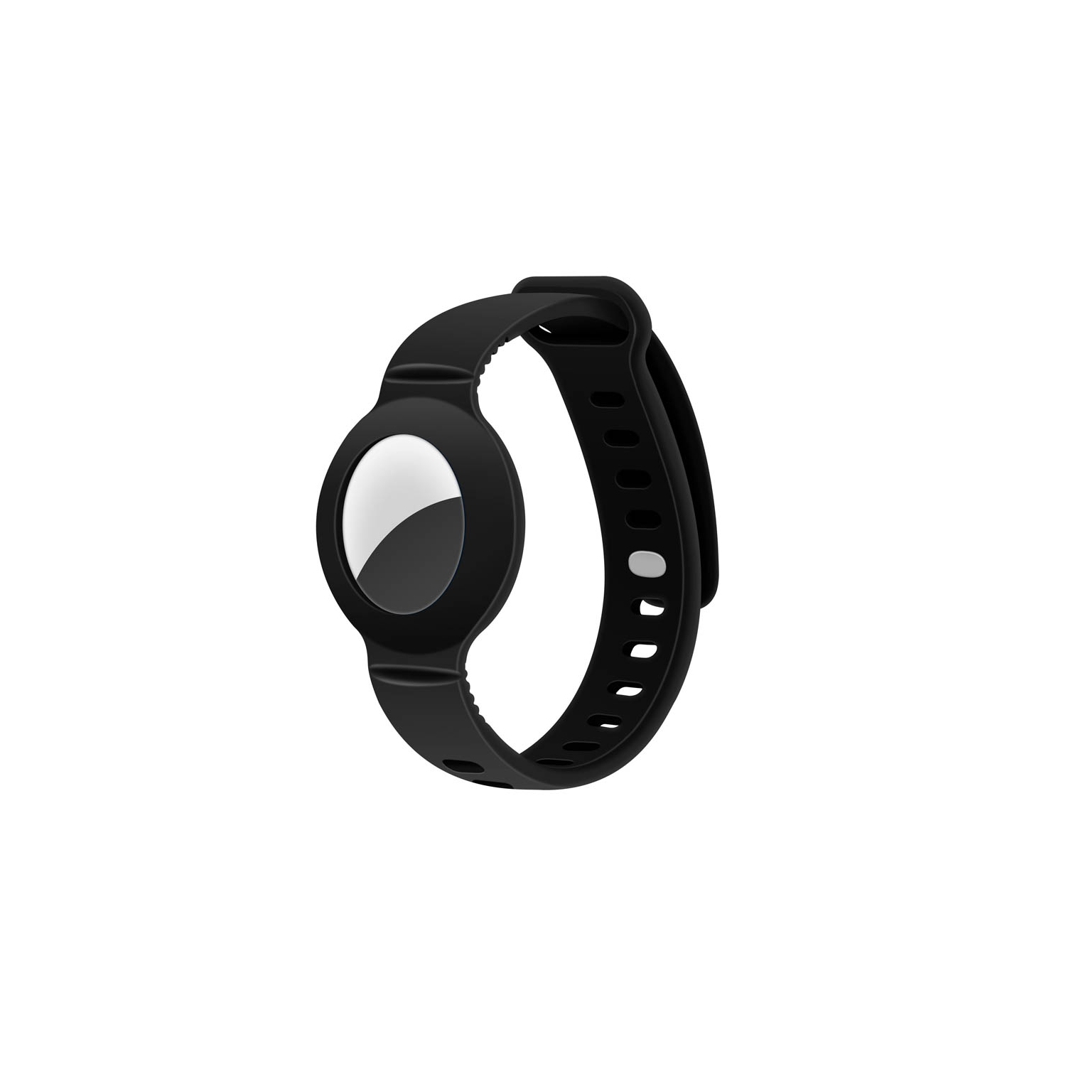 StrapsCo bracelet et étui de protection pour Apple AirTag en caoutchouc de silicone - Noir