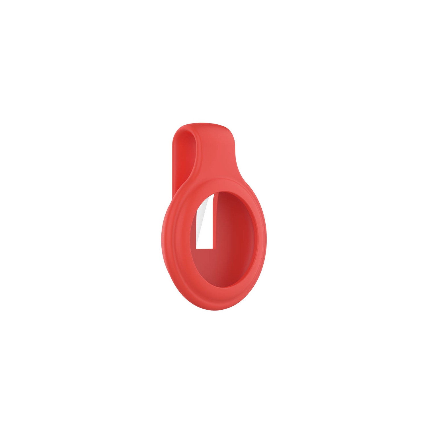 StrapsCo Étui de protection en caoutchouc de silicone avec une pince pour Apple AirTag - Rouge