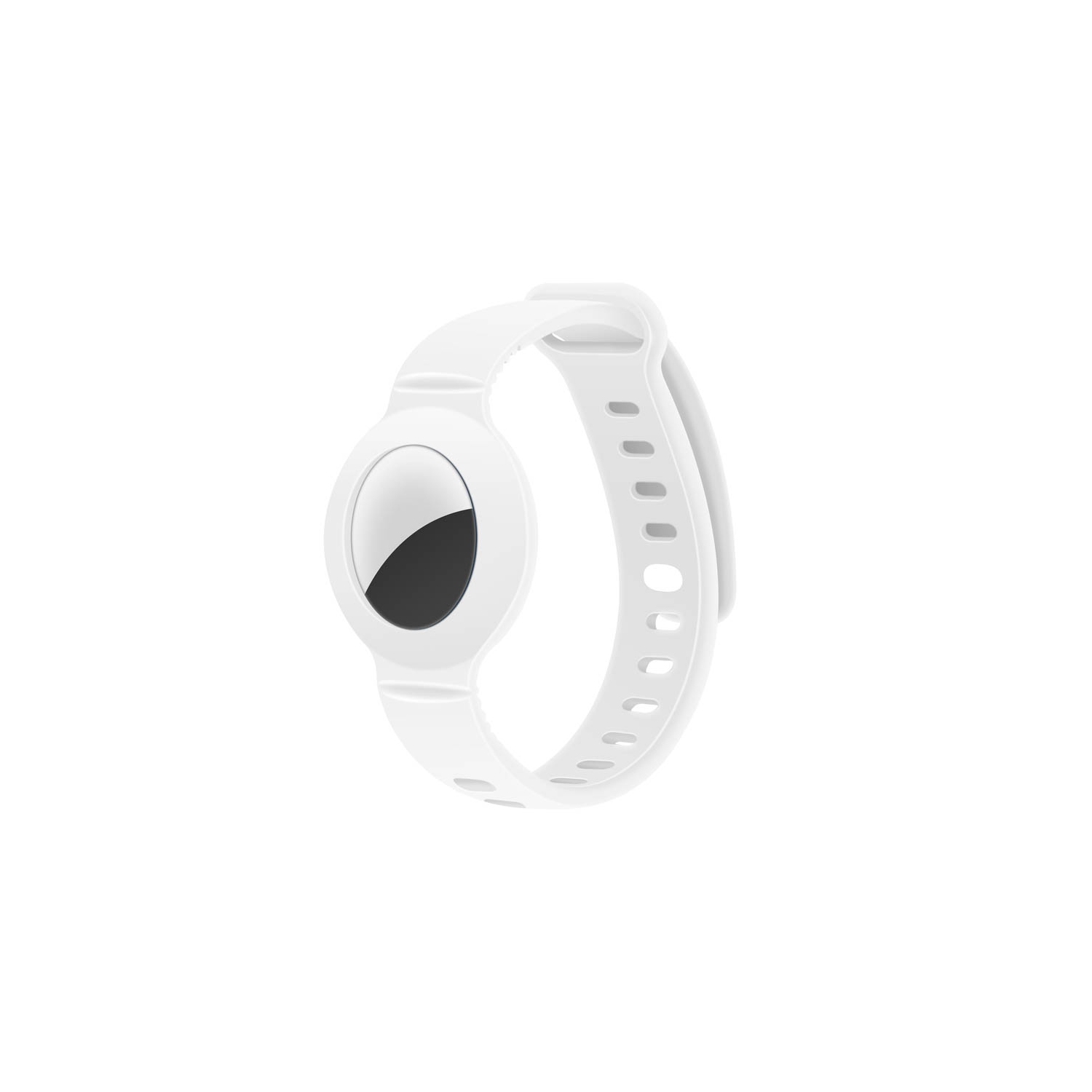 StrapsCo bracelet et étui de protection pour Apple AirTag en caoutchouc de silicone - Blanc