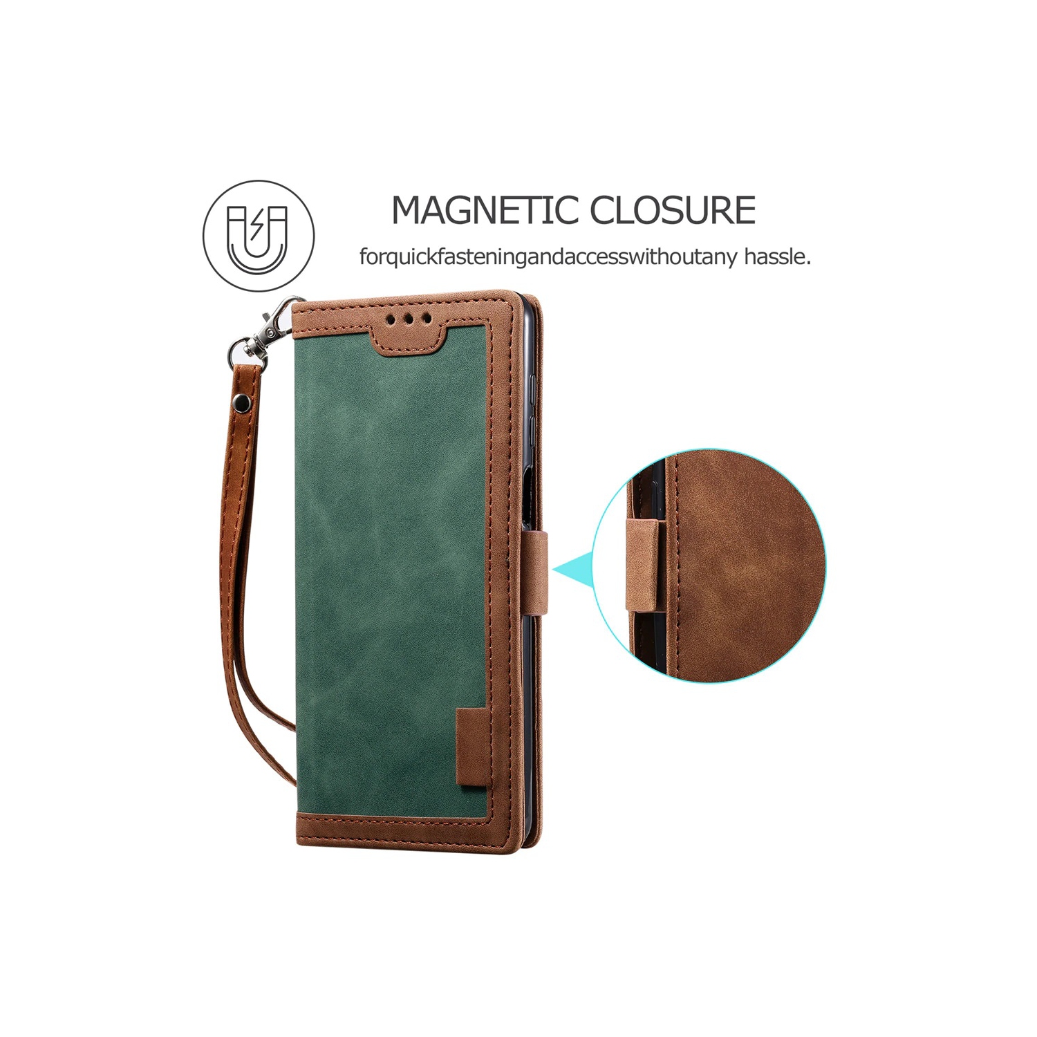 CasePower Leather Case Flip Wallet Case Classic Design with Card Slot and Magnetic Closure Shockproof High Quality Hand made for Samsung Galaxy S20