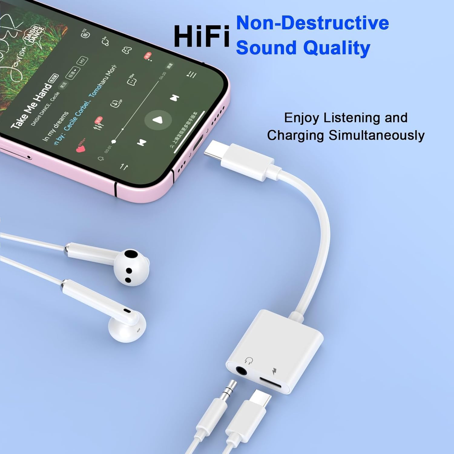 Headphone Adapter for iPhone, Samsung, Google and more USB Type C to Aux Audio Jack Adapter with PD 60W Fast Charging Splitter Dongle USB Type C