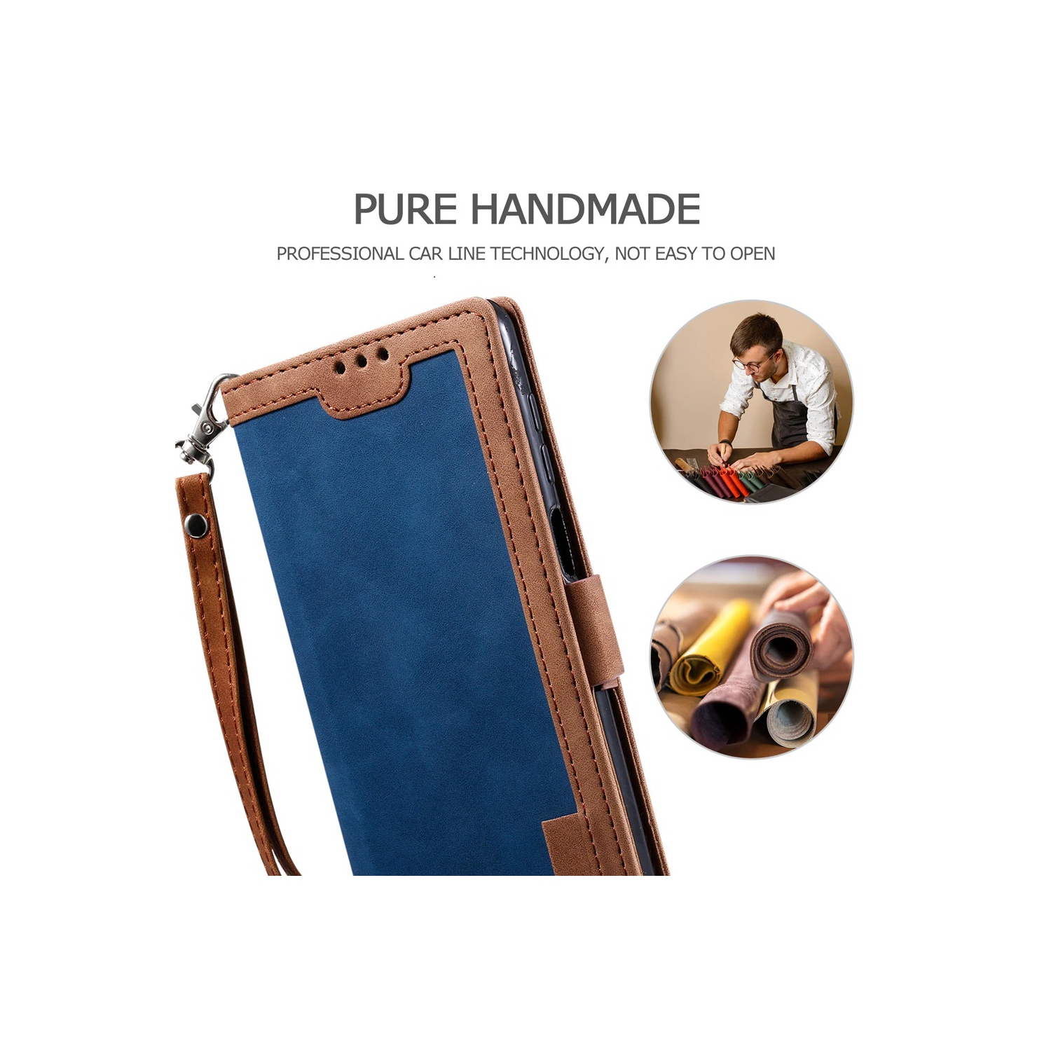 CasePower Leather Case Flip Wallet Case Classic Design with Card Slot and Magnetic Closure Shockproof High Quality Hand made for Samsung Galaxy NOTE