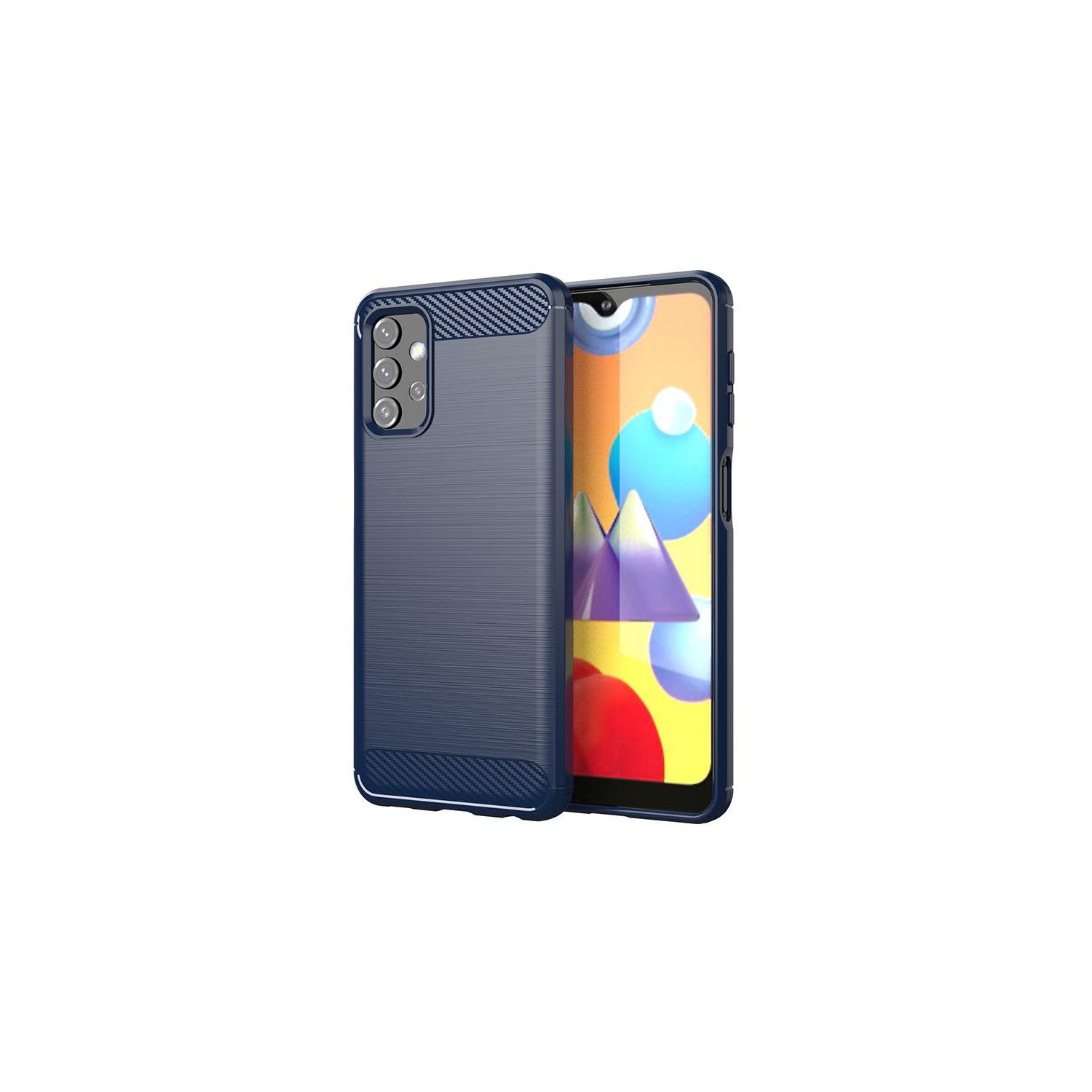 PANDACO Navy Brushed Metal Case for Samsung Galaxy A32 5G