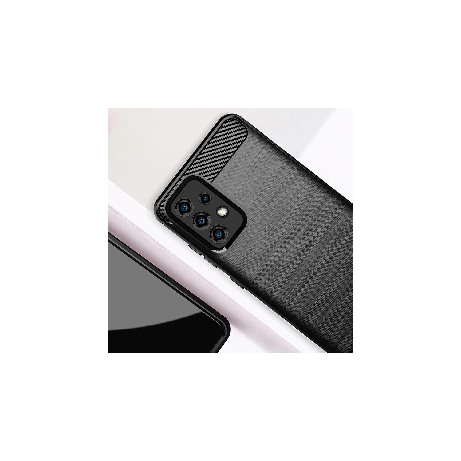 PANDACO Red Brushed Metal Case for Samsung Galaxy A52