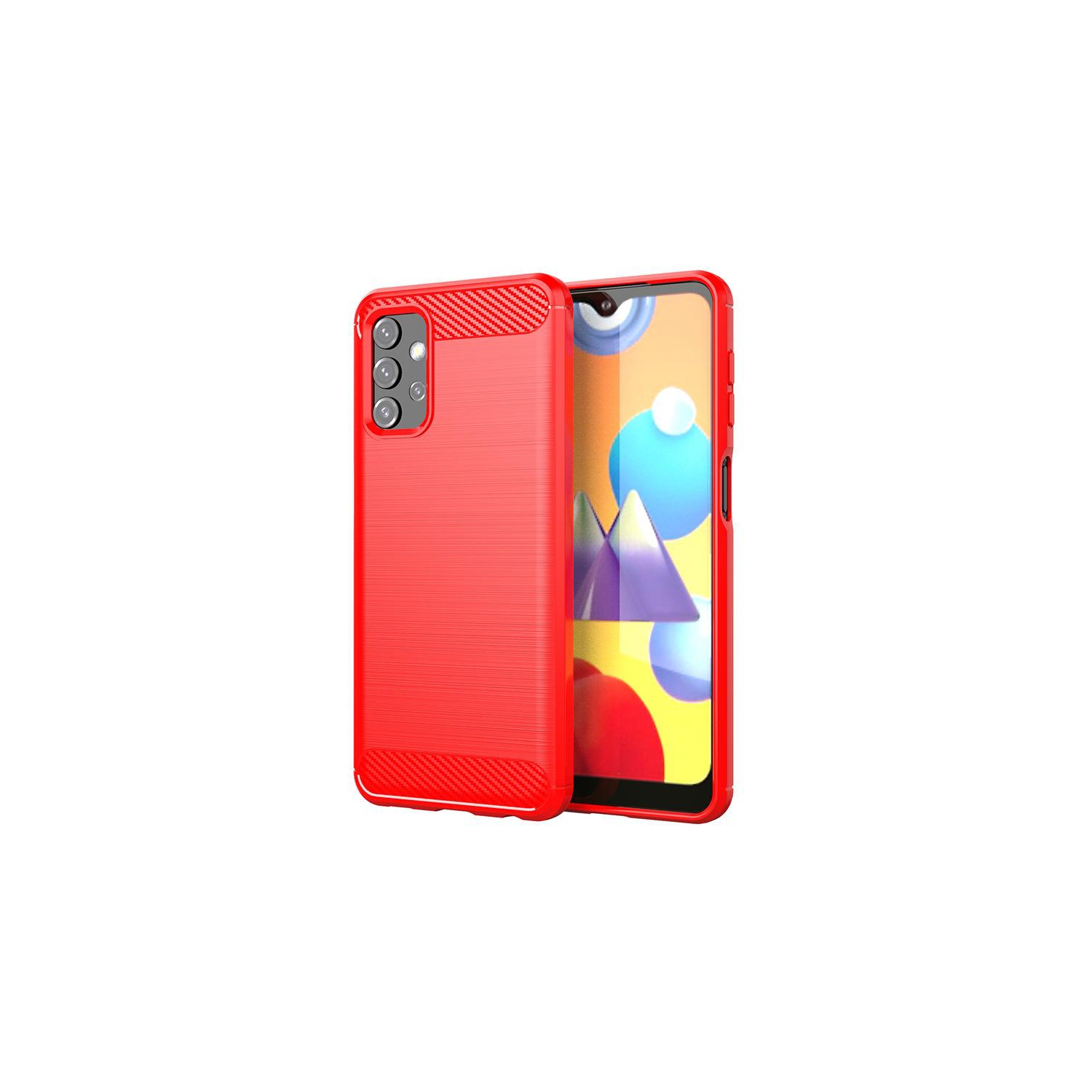 PANDACO Red Brushed Metal Case for Samsung Galaxy A32 5G