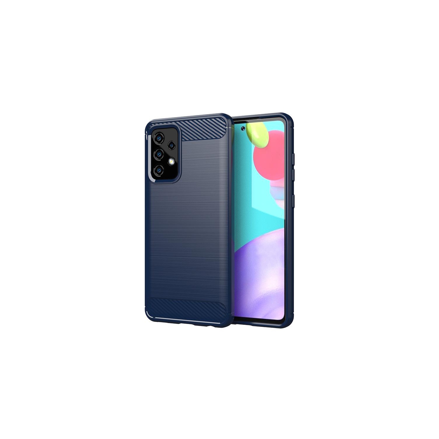 PANDACO Navy Brushed Metal Case for Samsung Galaxy A52