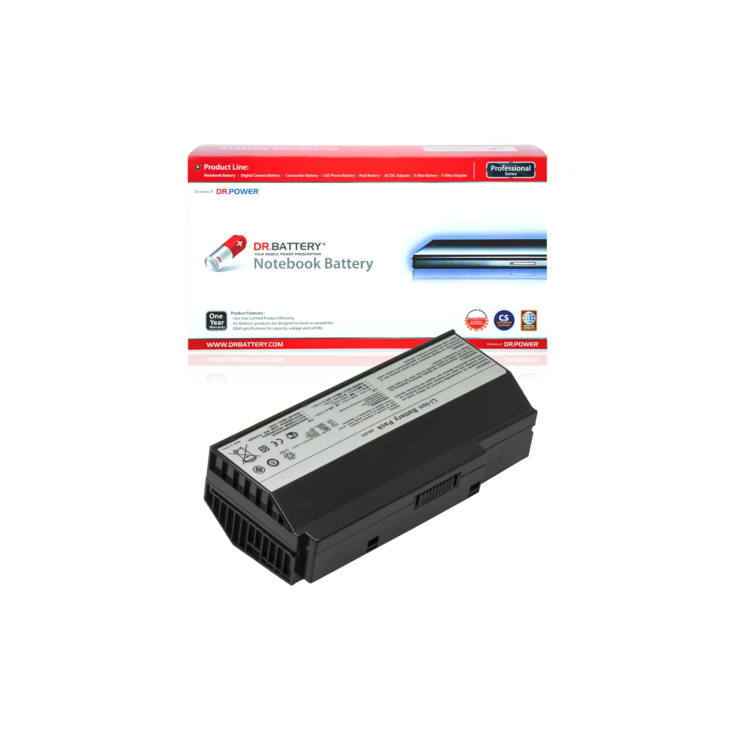 DR. BATTERY - Replacement for Asus G53Sx / G73JH / G73Jw / G73SW / 90-NY81B1000Y / A42-G73 / A43-G73 / 07G016DH1875