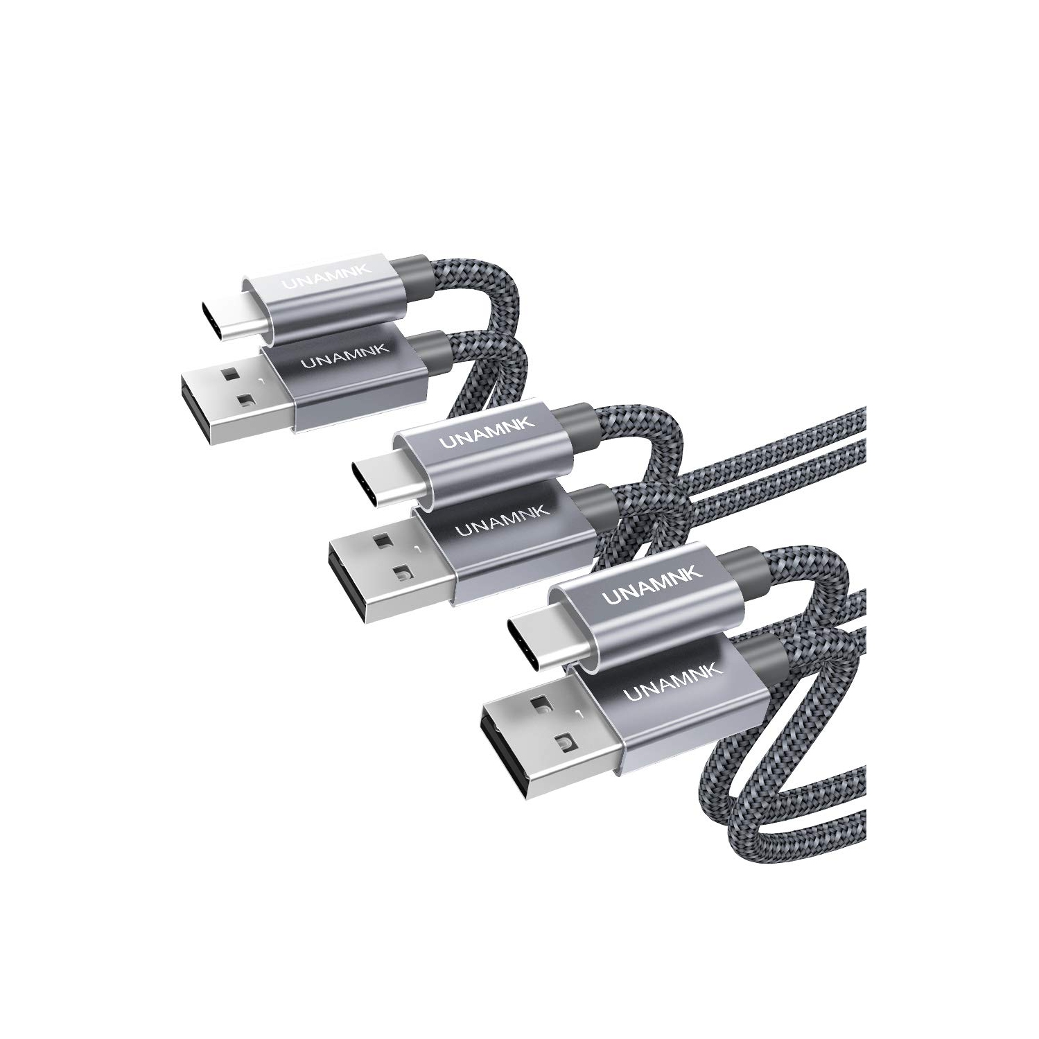 USB C Cable [6.6Feet+6.6Feet+1Feet] 3A Fast Charging, USB A Male to USB C Male Cable Compatible with Samsung Galaxy S8 S9 S10 S20 Plus A51 A11,Note 8