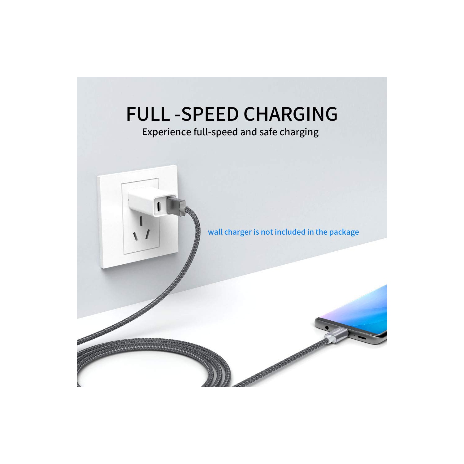 USB C Cable [6.6Feet+6.6Feet+1Feet] 3A Fast Charging, USB A Male to USB C Male Cable Compatible with Samsung Galaxy S8 S9 S10 S20 Plus A51 A11,Note 8