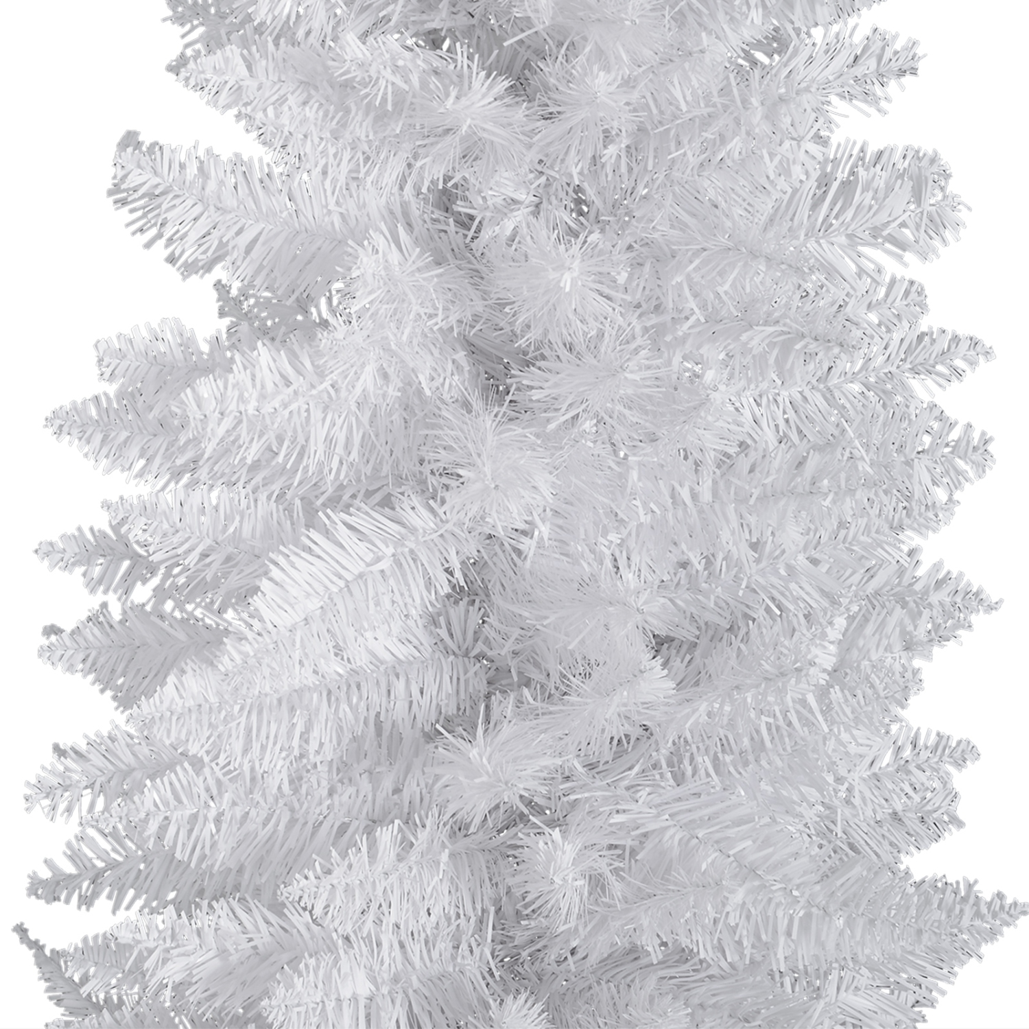 HOMCOM – Arbre de Noël en forme de crayon de 6 pi, arbre de Noël artificiel mince avec branches réalistes, support en métal, blanc