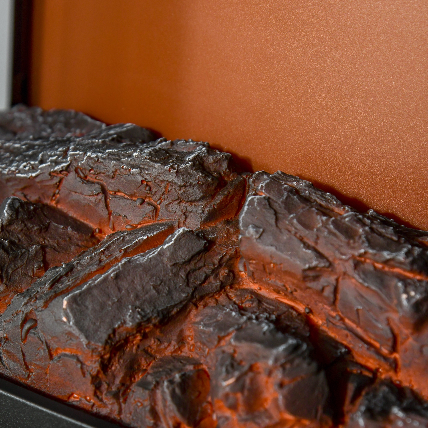 HOMCOM Electric Fireplace Heater, Freestanding Fireplace Stove with Realistic Adjustable Flame Effect and Adjustable Temperature, Overheating Safety