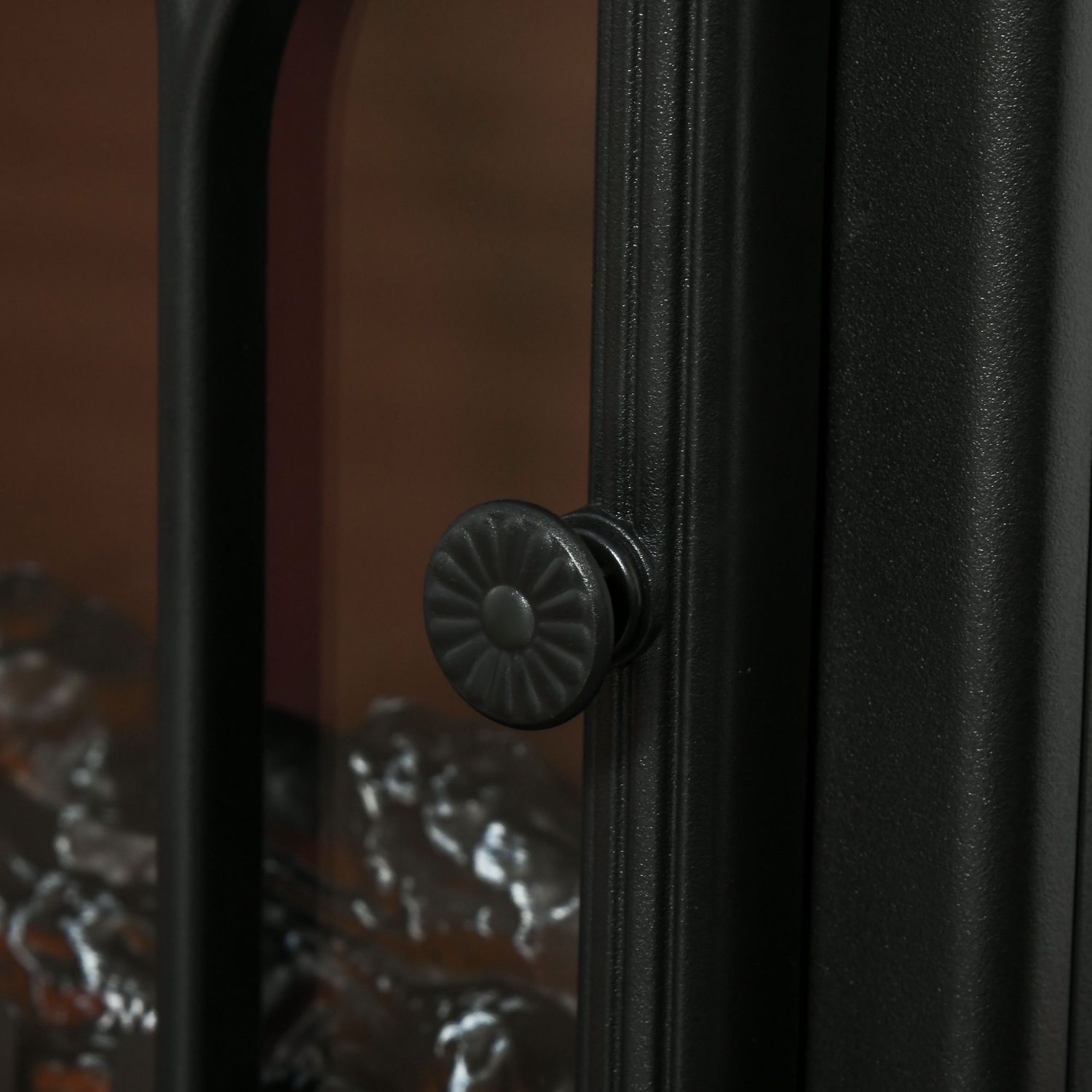 HOMCOM Electric Fireplace Heater, Freestanding Fireplace Stove with Realistic Flame, Adjustable brightness, Overheating Safety System, 750W/1500W