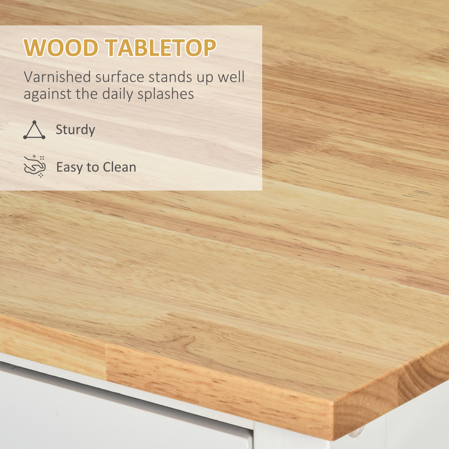 HOMCOM Wooden Rolling Kitchen Island on 360° Swivel Wheels Dining Cart with Drawer, Towel Rack for Kitchen, White