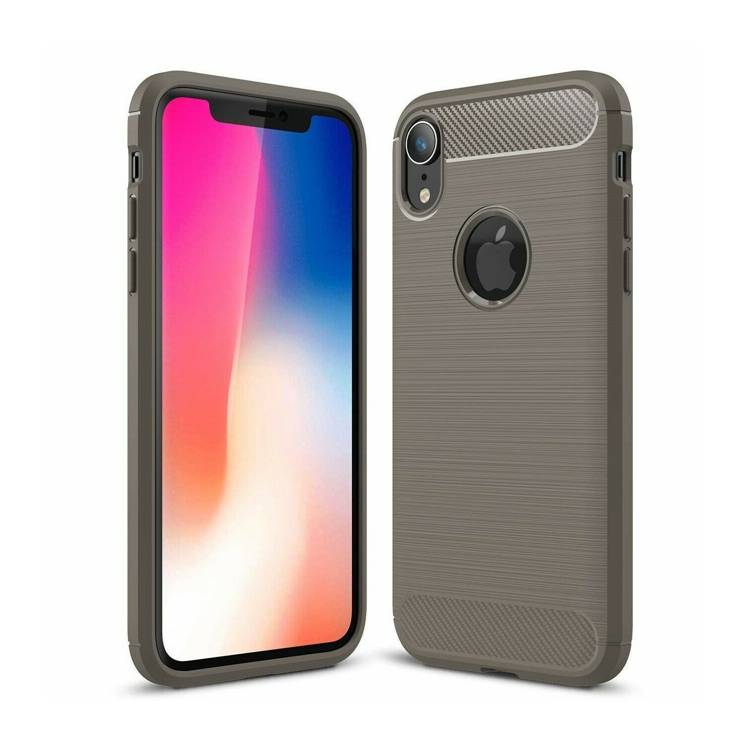 For iPhone XR X XS Max Case - Carbon Fiber Shockproof Thin Soft Back Cover
