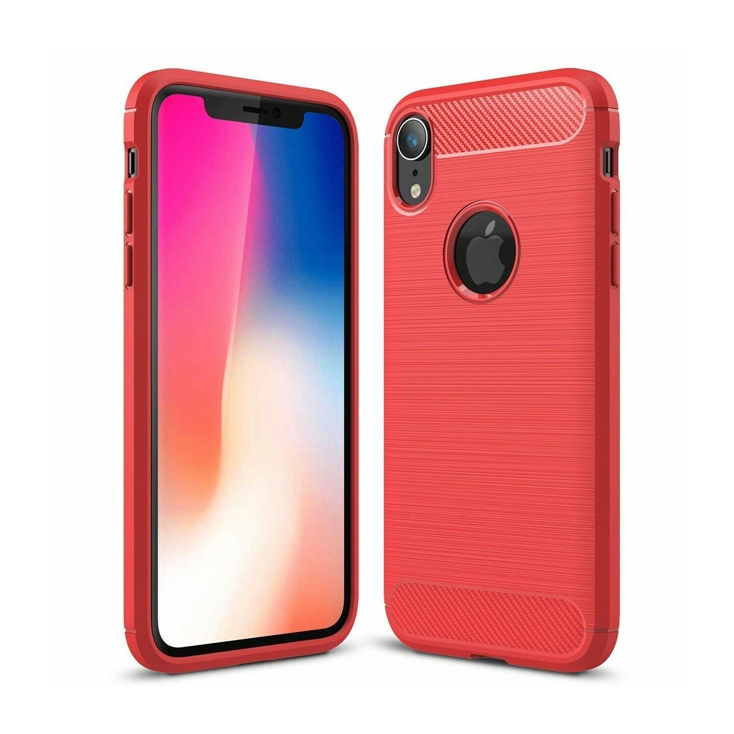 For iPhone XR X XS Max Case - Carbon Fiber Shockproof Thin Soft Back Cover
