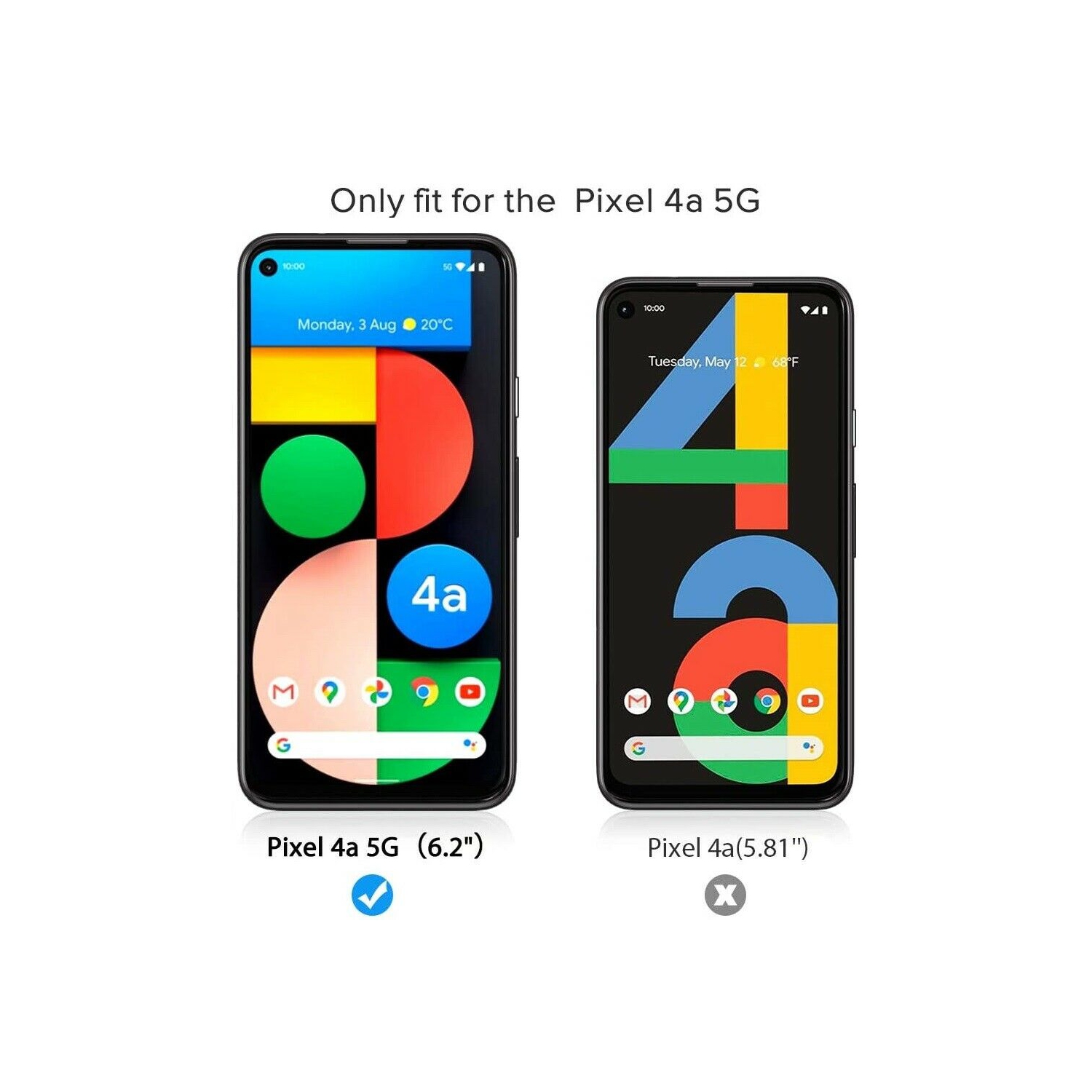 Protecteur d’écran en verre trempé de qualité supérieure pour Pixel 4a 5G de Google