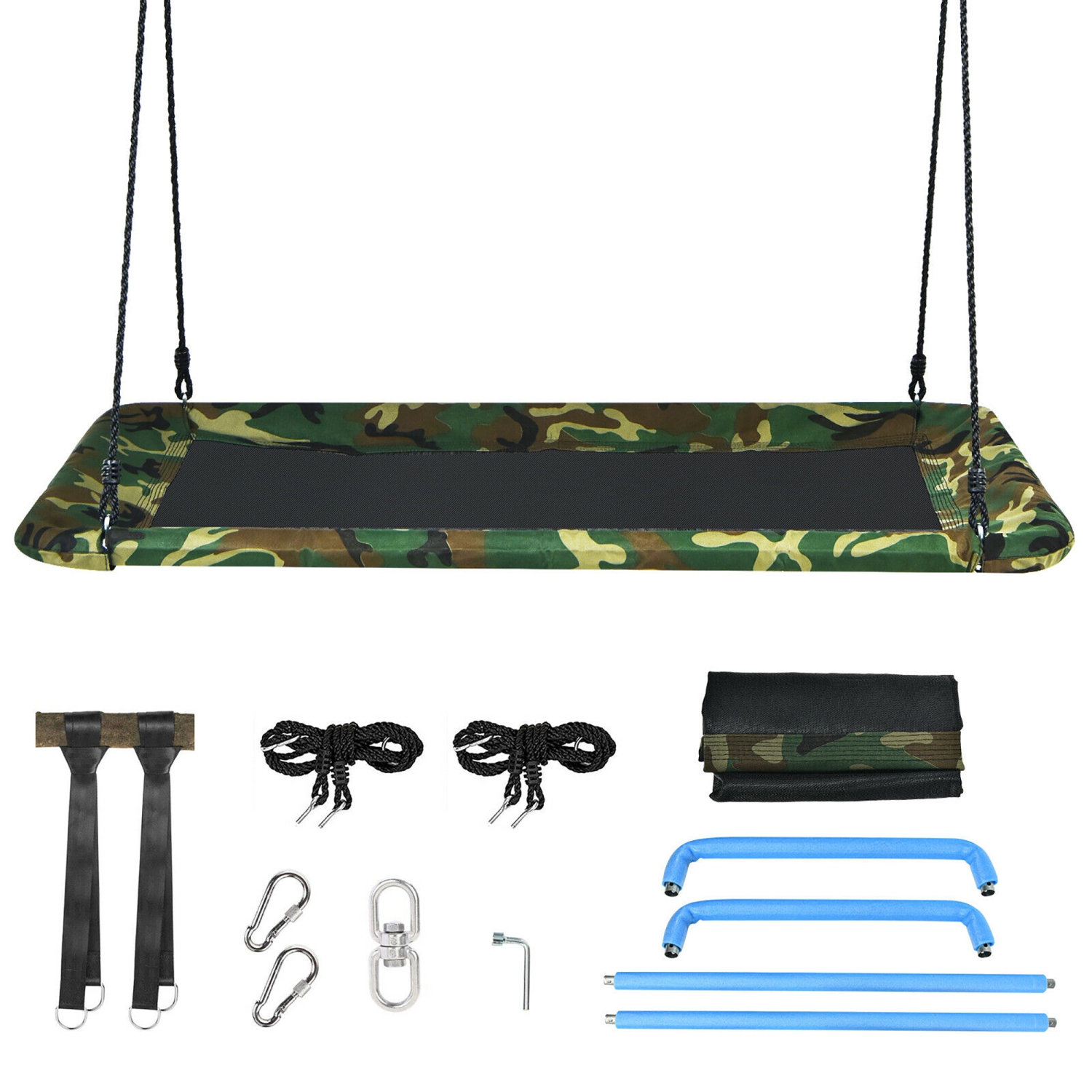 Goplus 700lb Giant 60'' Platform Tree Swing Outdoor w/ 2 Hanging Straps