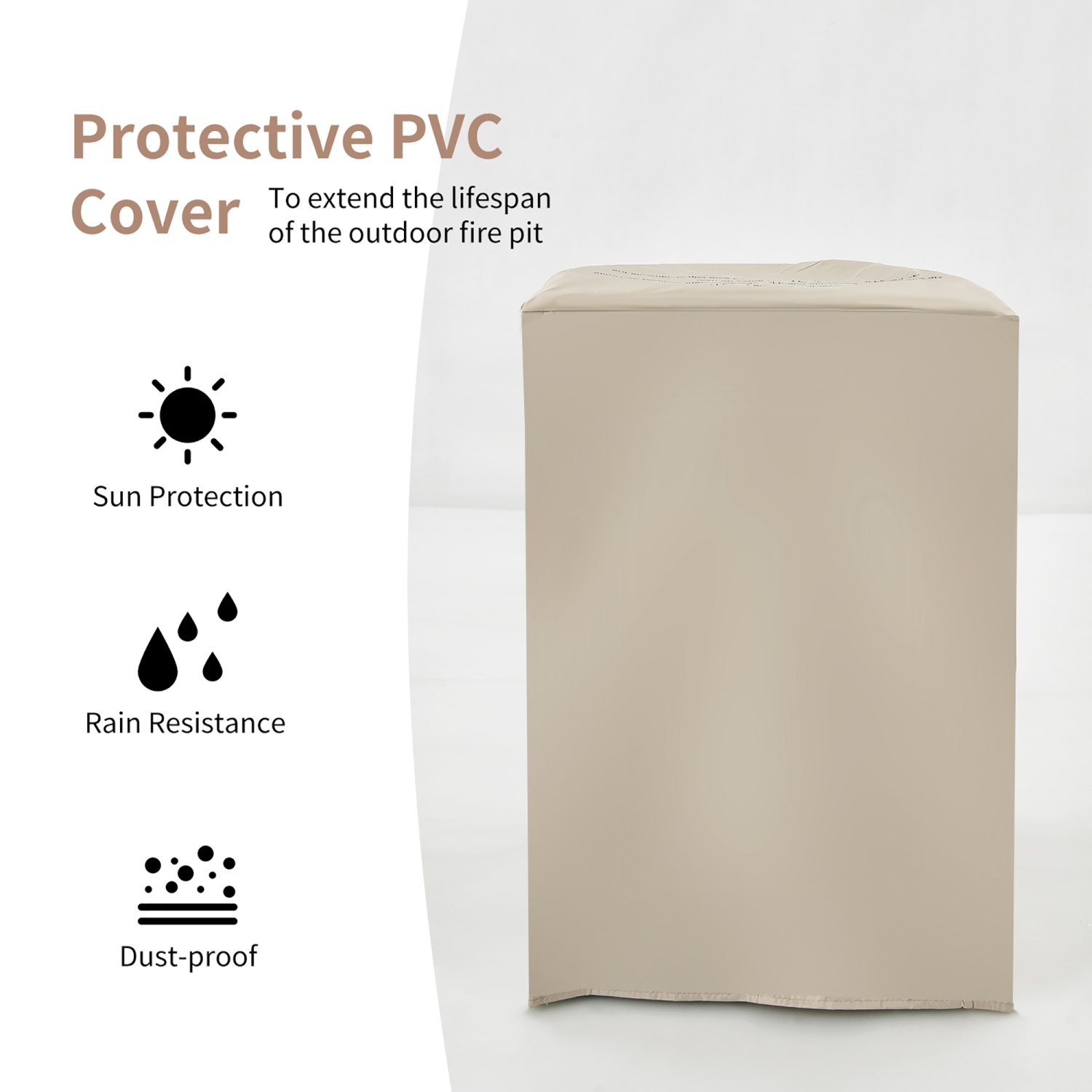 Foyer de terrasse au propane avec colonne de Costway avec couvercle 40 000 BTU et pierres de lave