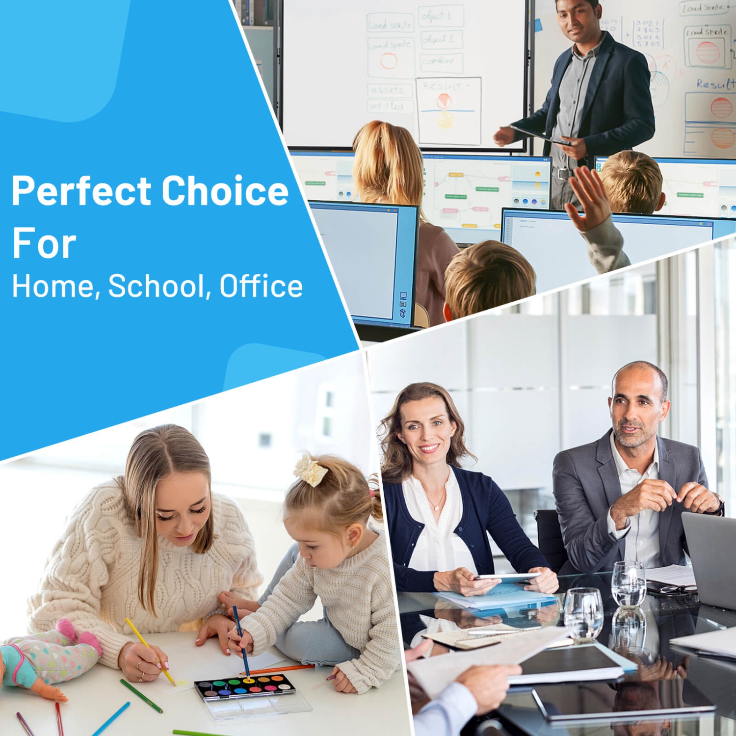 Costway 48"x36" Mobile Magnetic Double-Sided Reversible Whiteboard Height Adjust