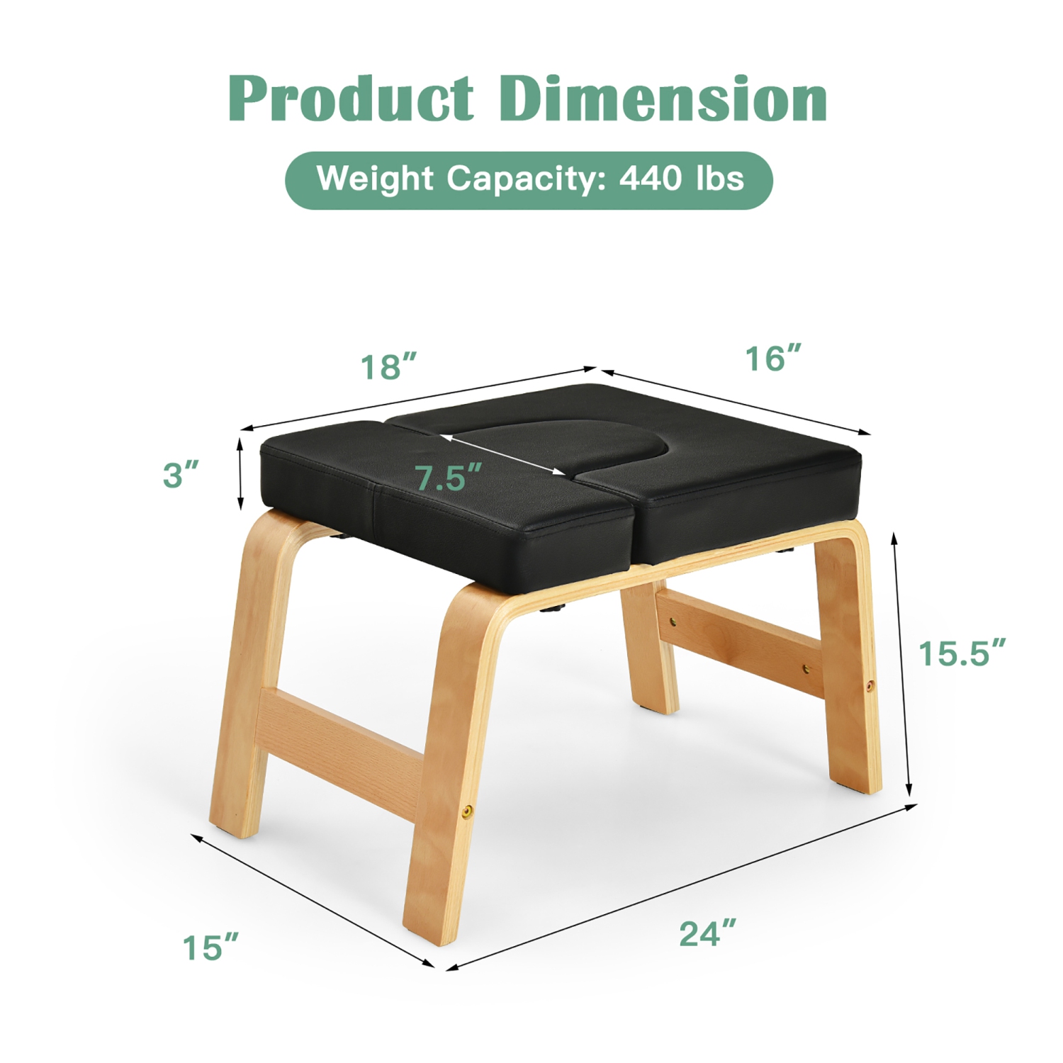 Costway Yoga Headstand Bench for Workout Relieve Fatigue Body