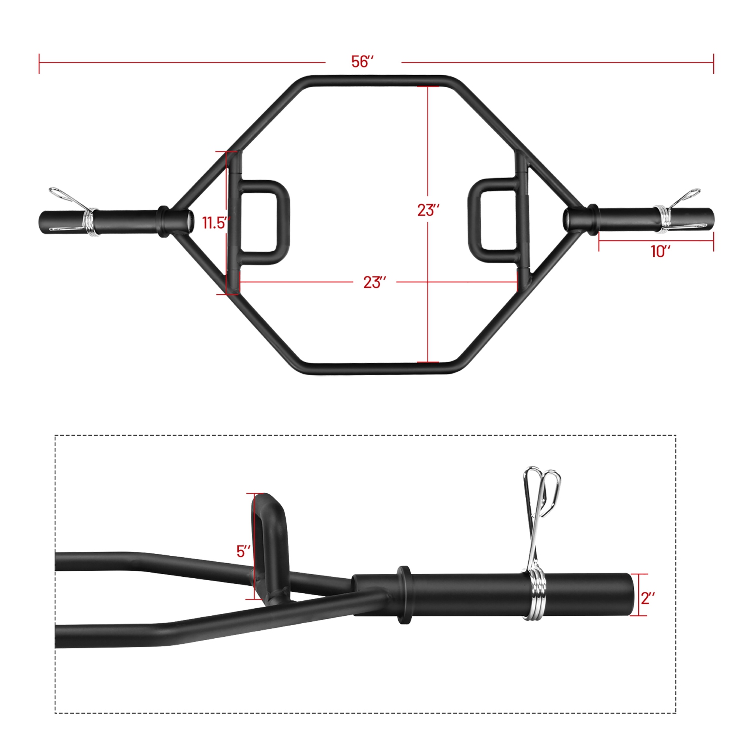Costway 56" Olympic Tarp Bar W/ Knurled Handles for Weight Lifting and Body Building