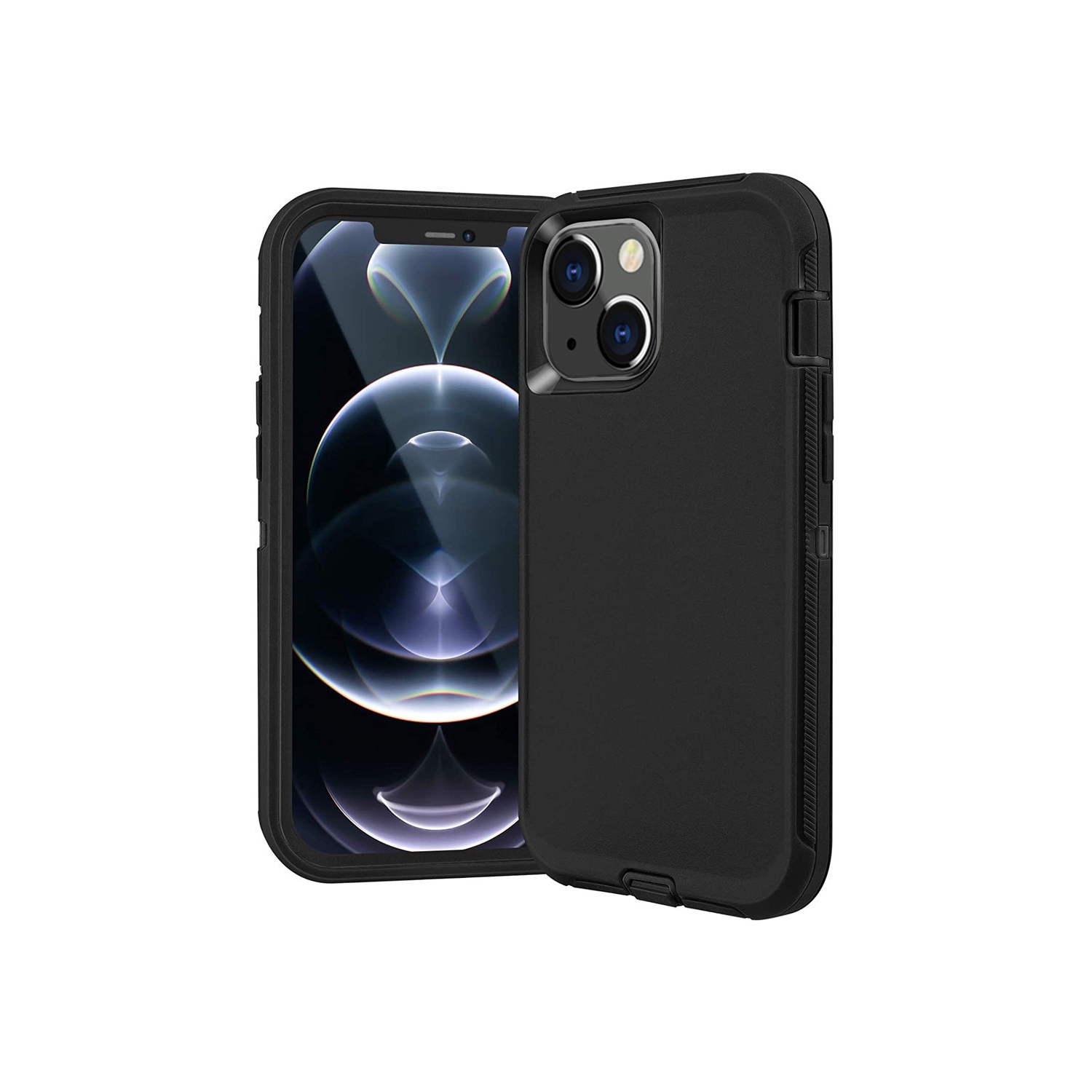 【CSmart】 Étui Coque rigide anti-chute triple 3 couches antichoc robuste Defender pour iPhone 13, noir