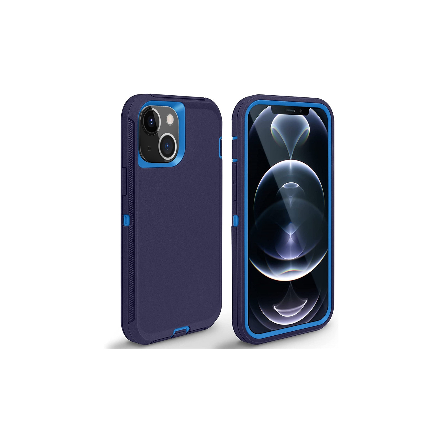 【CSmart】 Étui Coque rigide anti-chute triple 3 couches antichoc robuste Defender pour iPhone 13 Mini, bleu marine